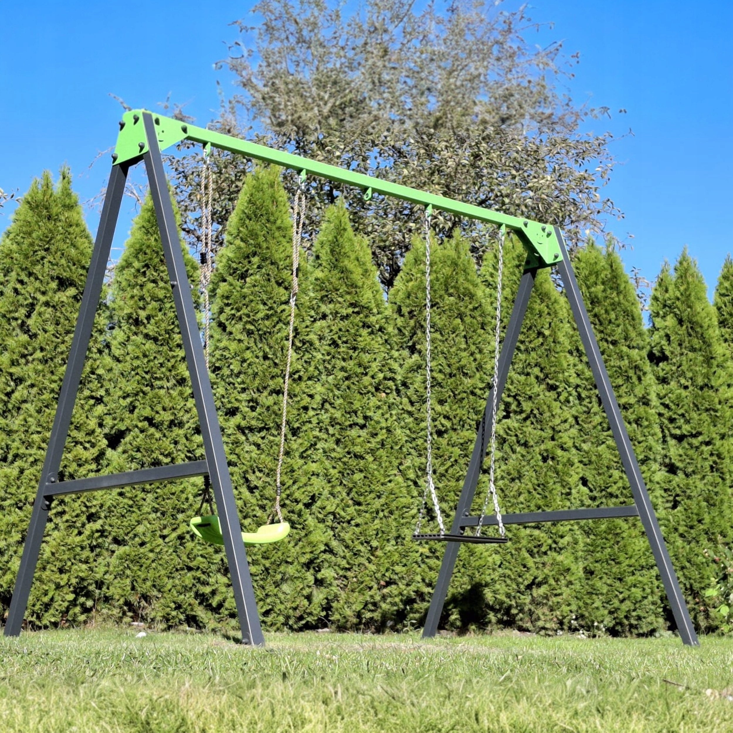 Garden Swing Metal Double Frame Compact Material of manufacture metal