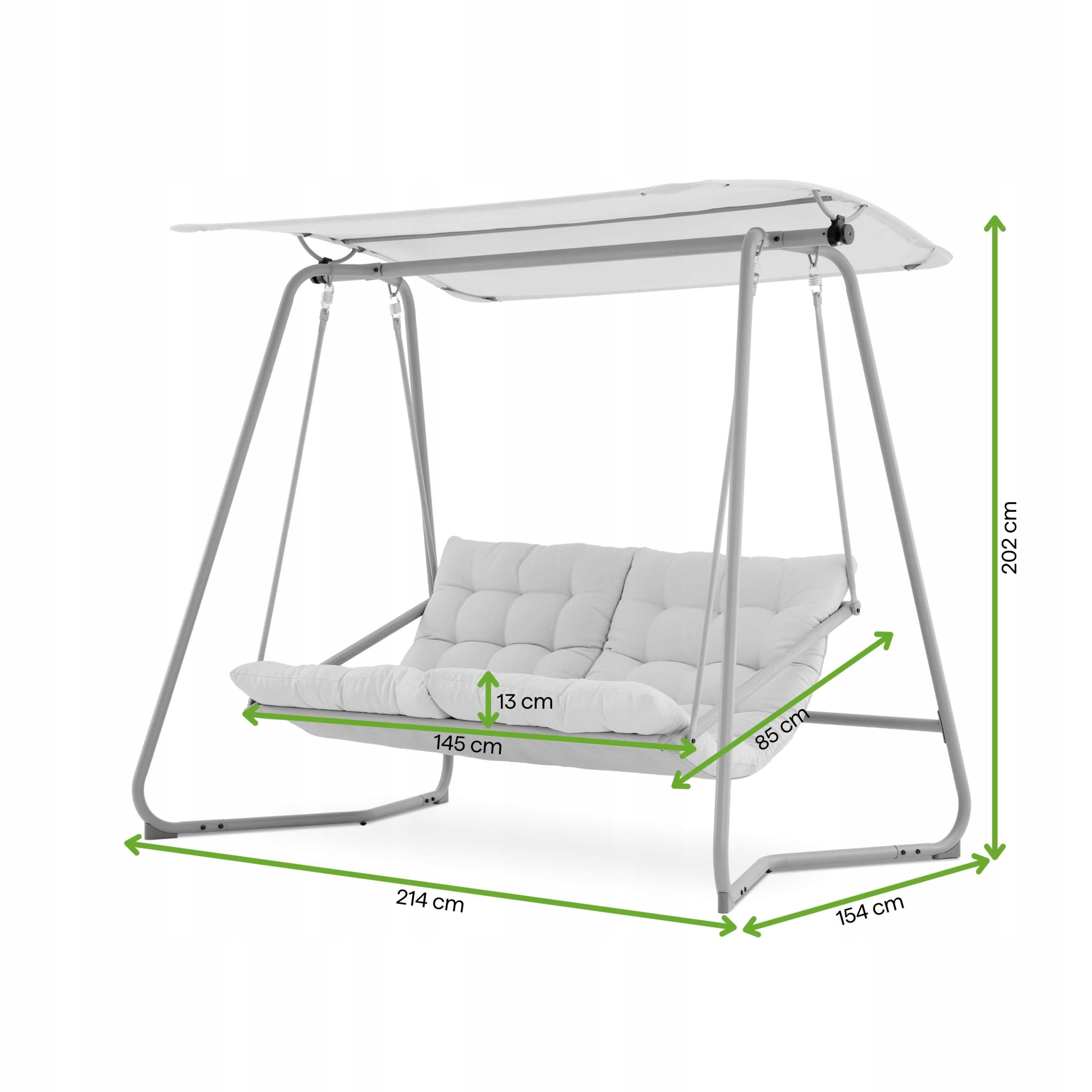 Garden Swing ROCKING COUCH 2 Seater ORTA Freestanding Canopy Beige Packaging status original