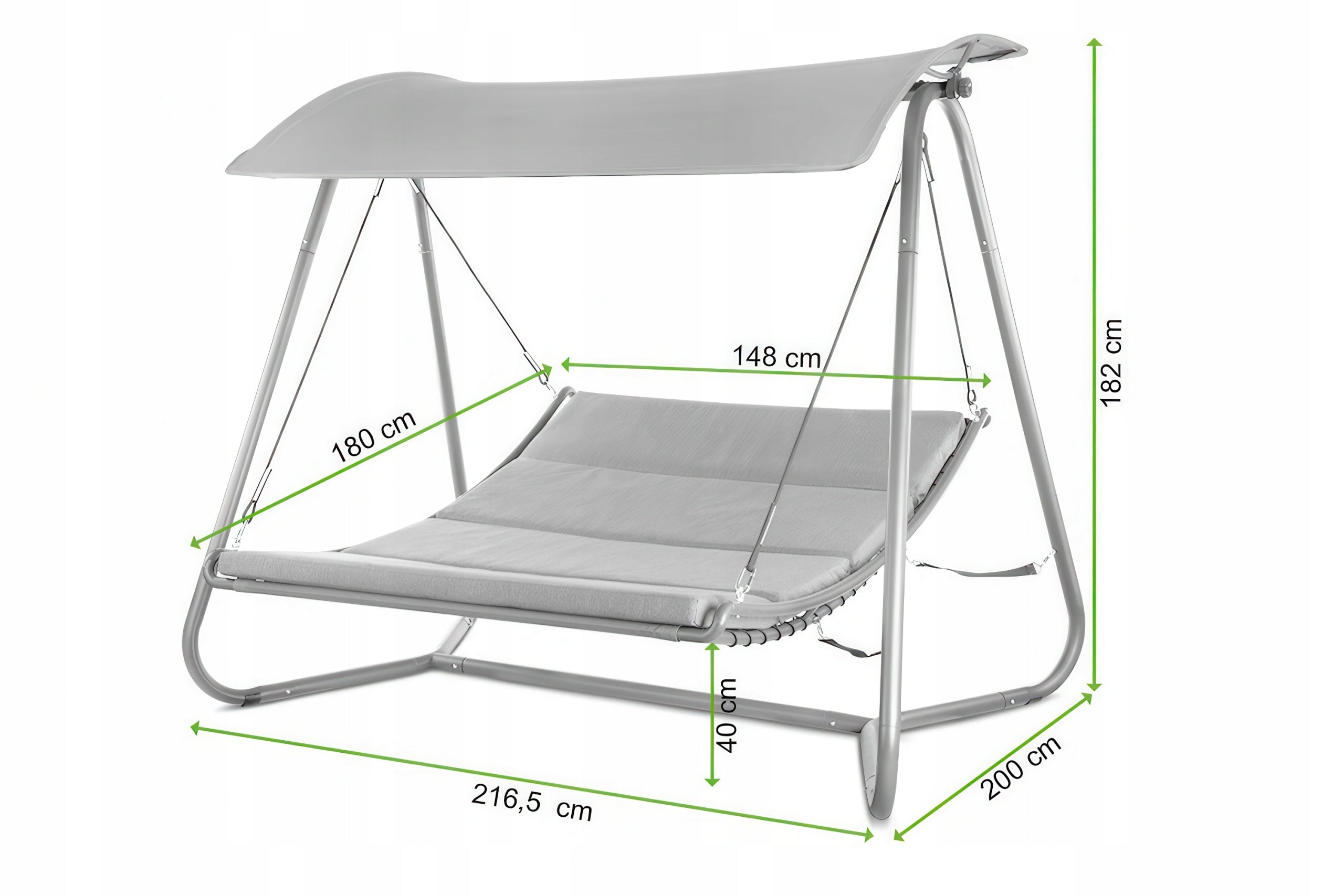 Garden Swing ROCKING COUCH BARI Freestanding Canopy Beige 2 Seater Packaging status original