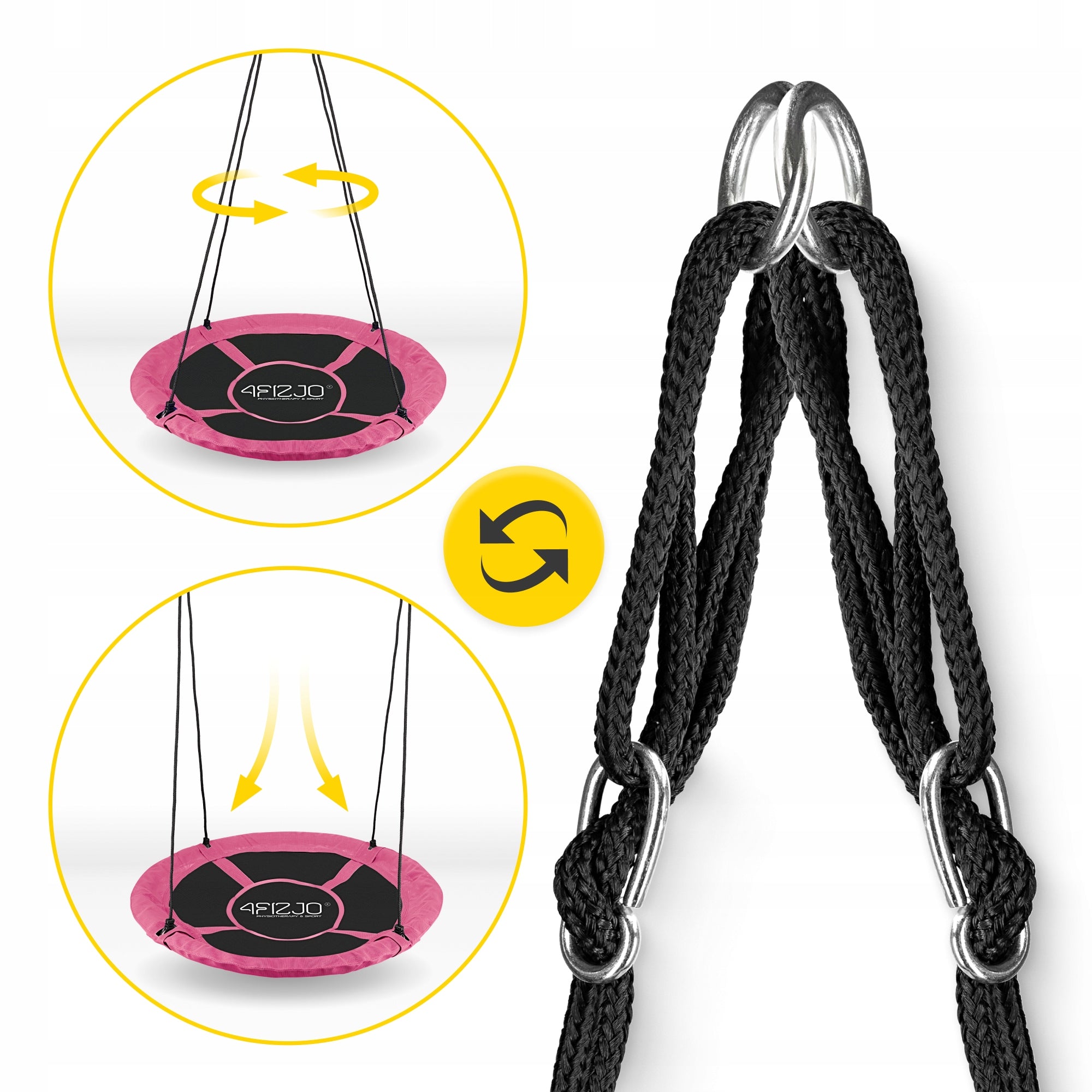 Garden Swing Stork Nest 120cm XXL For Children On Terrace For Home Seat width 120 cm
