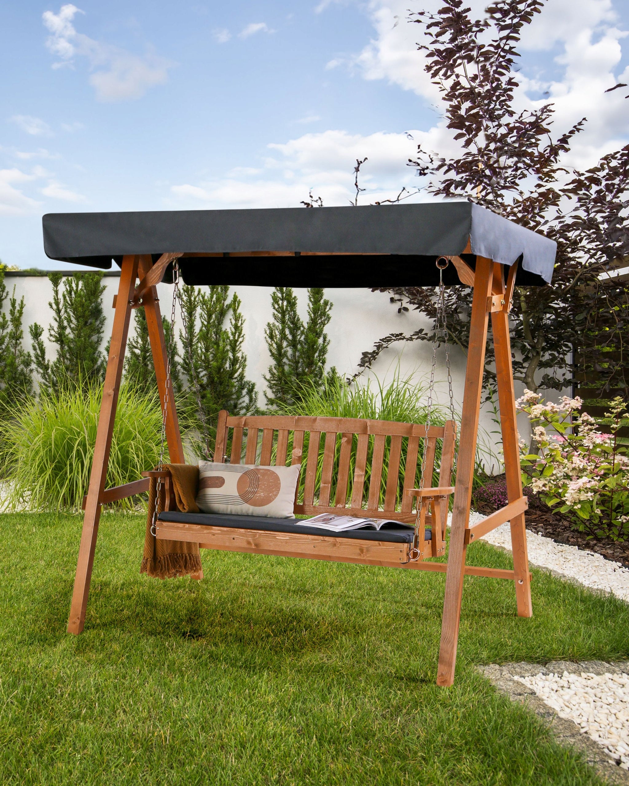 Garden Swing with Baseball 2 Seater Light Wood Manufacturer code 4069605005861