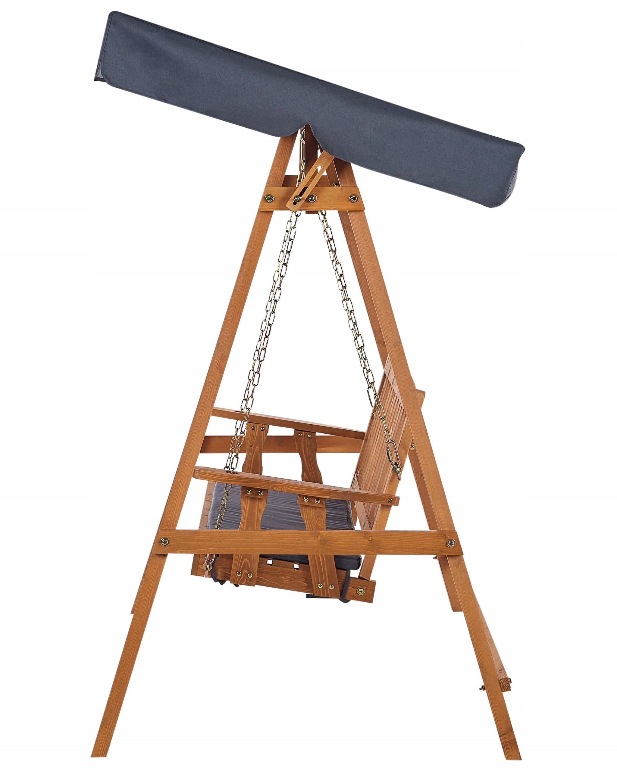 Garden Swing with Baseball 2 Seater Light Wood Seat length 118 cm