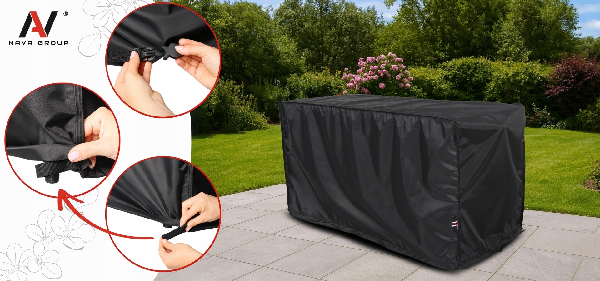 Garden Table Cover Box Waterproof to Dimension up to 150cm Strong Manufacturer code ZO_SKO_120_150