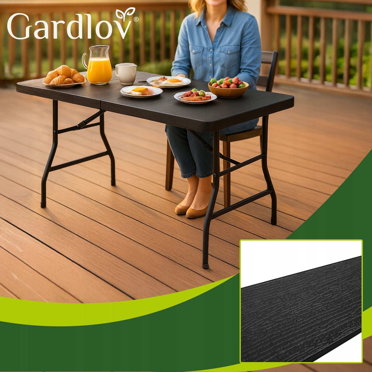 Garden Table Folding Catering Banquet Folding Suitcase Large 180cm Main material synthetic material