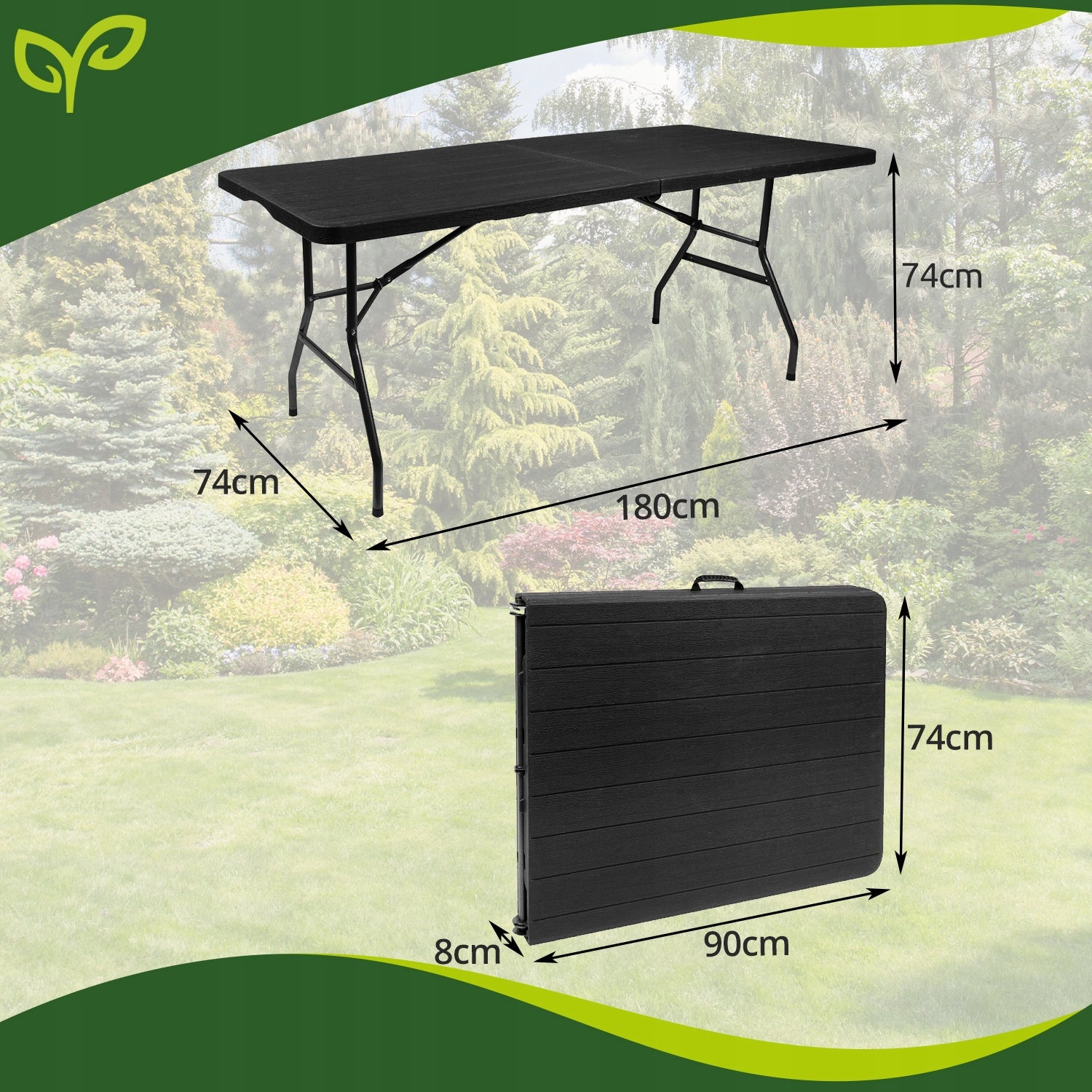Garden Table Folding Catering Banquet Folding Suitcase Large 180cm Manufacturer Iso Trade