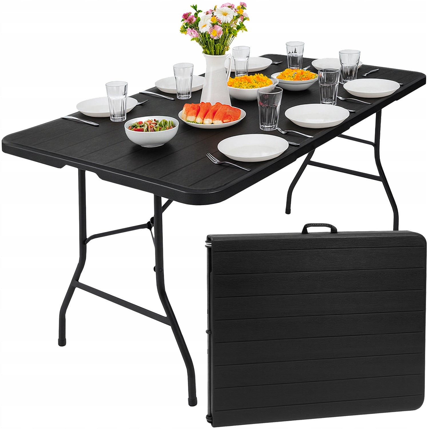 Garden Table Folding Catering Banquet Folding Suitcase Large 180cm