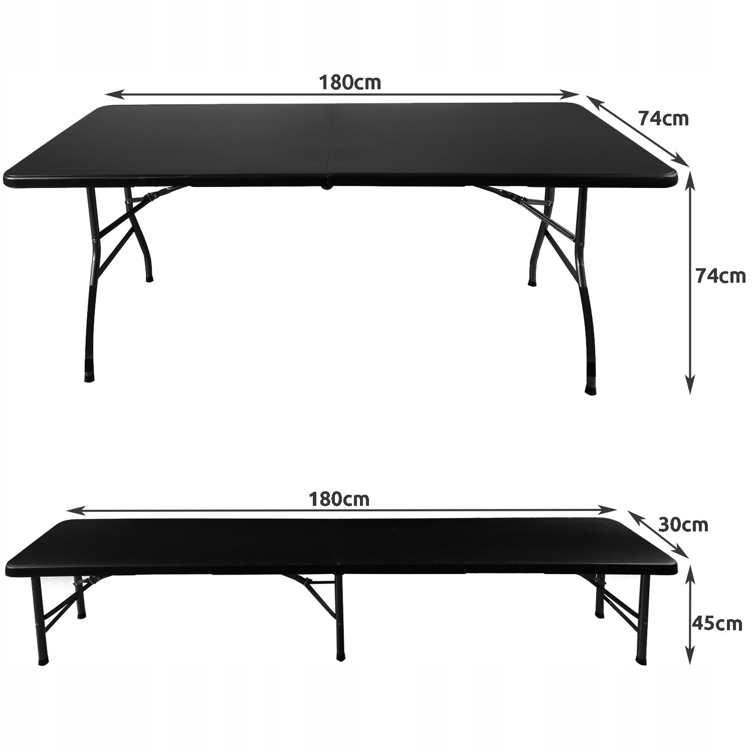 Garden Table Folding Catering Banquet Set + Benches Suitcase 180 cm Manufacturer Iso Trade