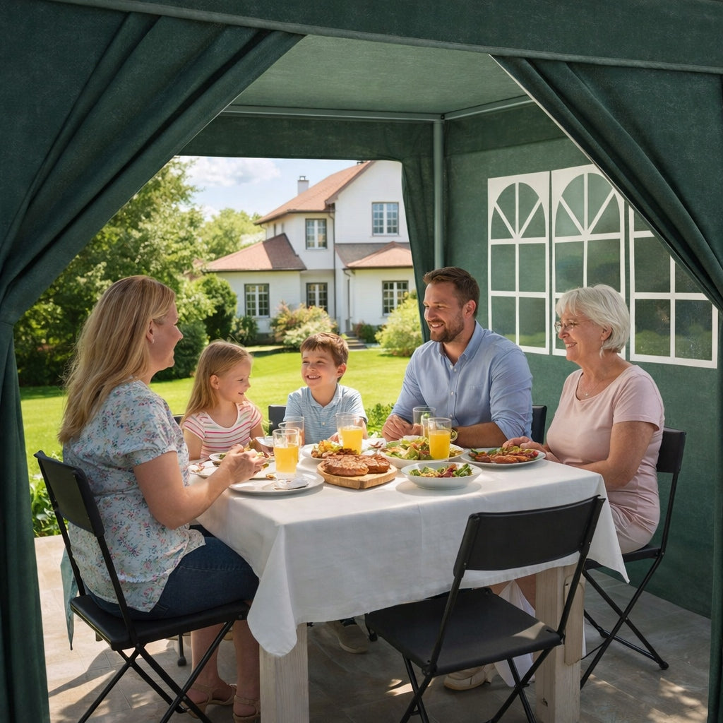 Garden Tent PAVILION 3x3m Commercial Garden Gazebo 4 Walls + Window Number of side walls 4 walls