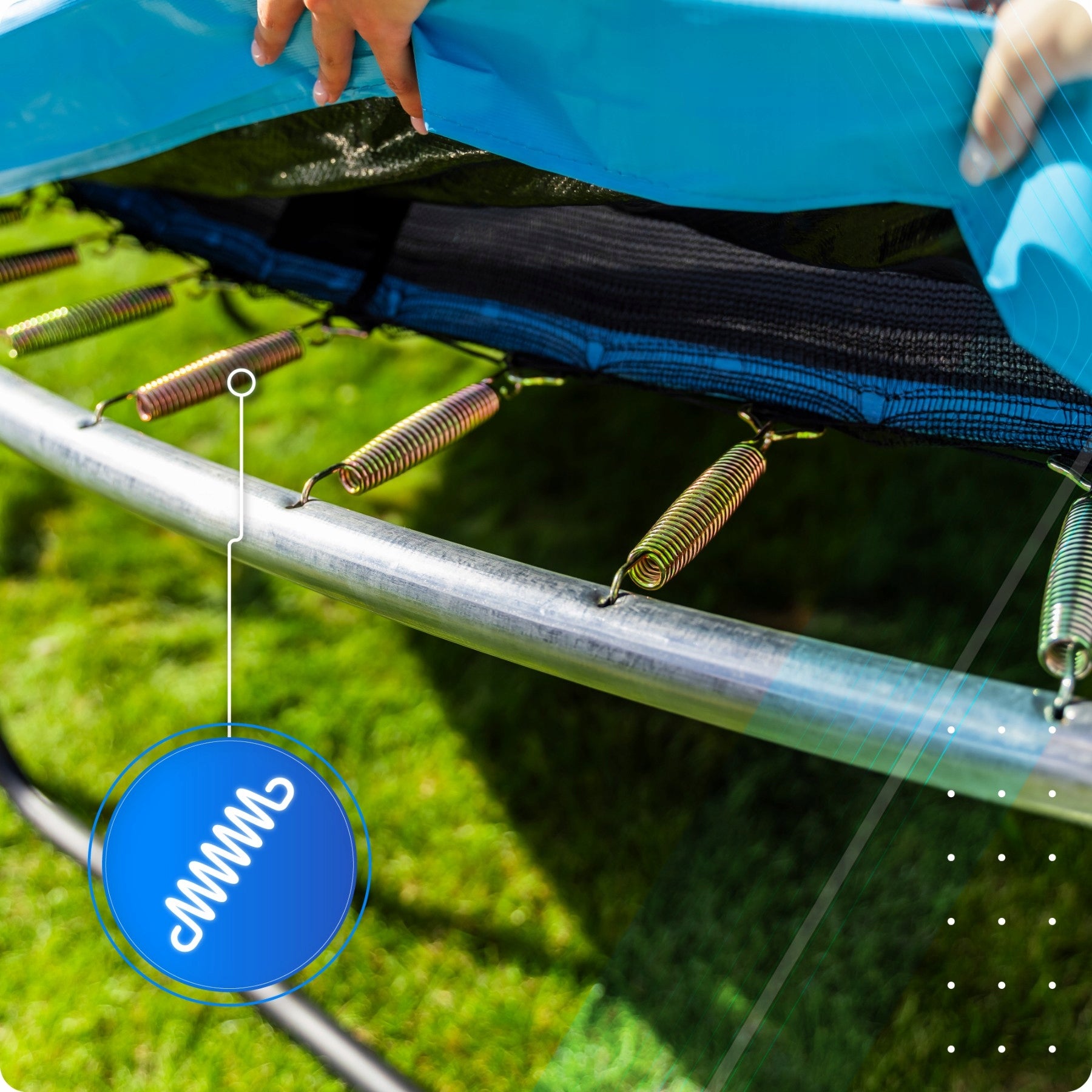 Garden Trampoline 10ft 305CM for jumping safe for children Thunder Net height 180 cm