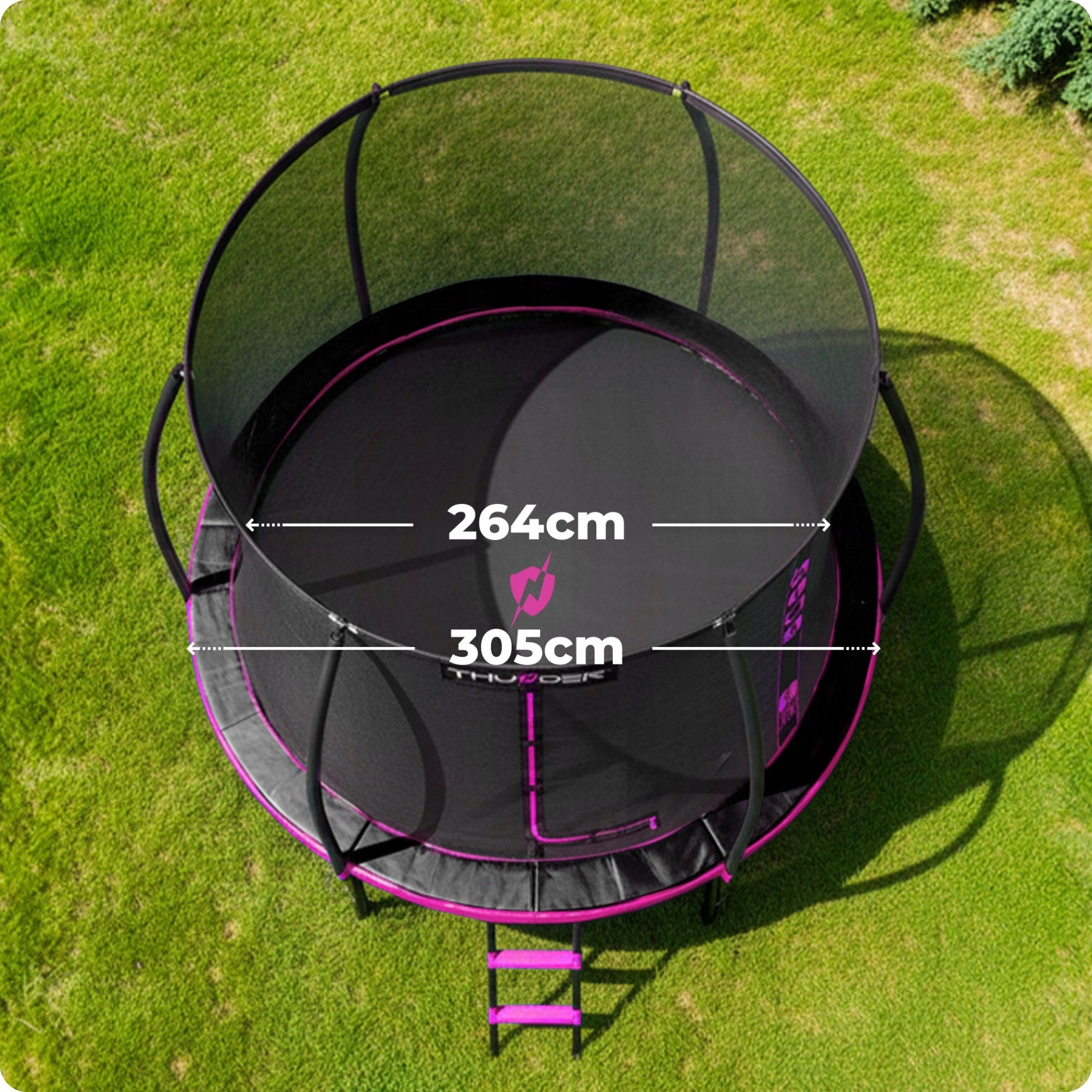 Garden Trampoline 10ft 305CM large professional with net inside Thunder Manufacturer code INSIDE-ULTRA-10FT-PINK