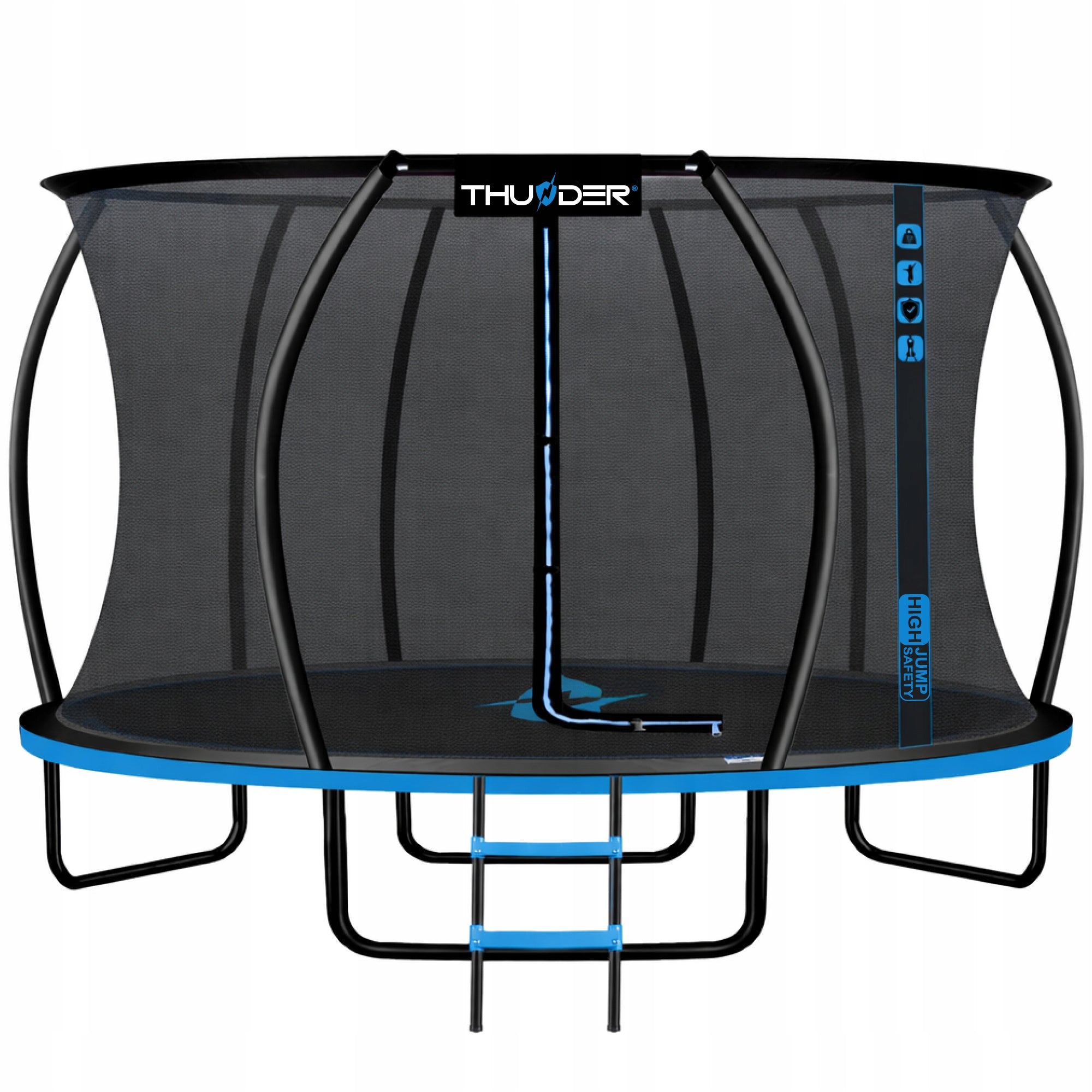 Garden Trampoline 14ft 427CM Safe for Jumping with Ladder Thunder