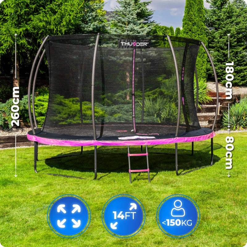 Garden Trampoline 14ft 427CM strong for children easy assembly Thunder Packaging status original