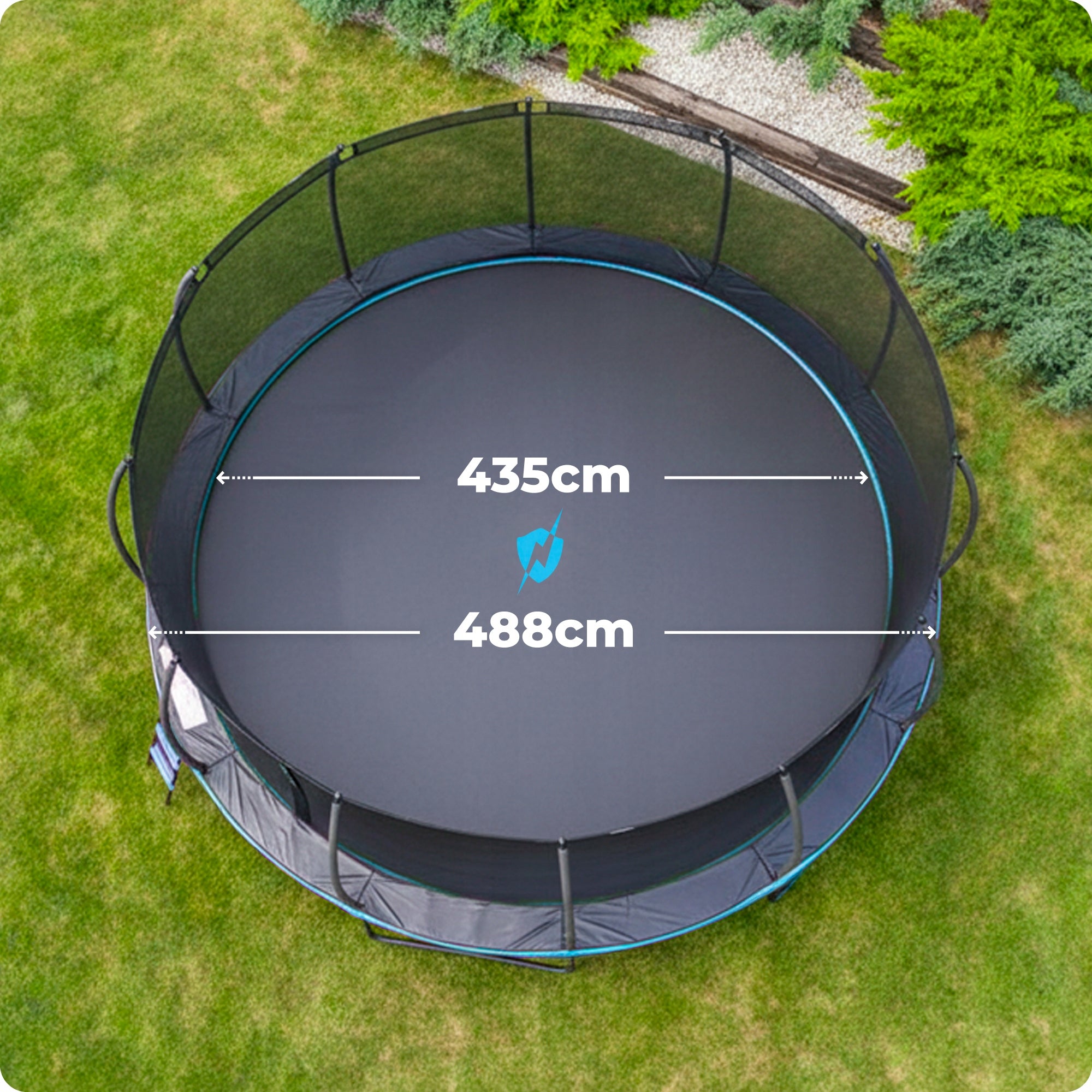 Garden Trampoline 16ft 488CM Giant Jumping with Mesh Thunder Brand Thunder