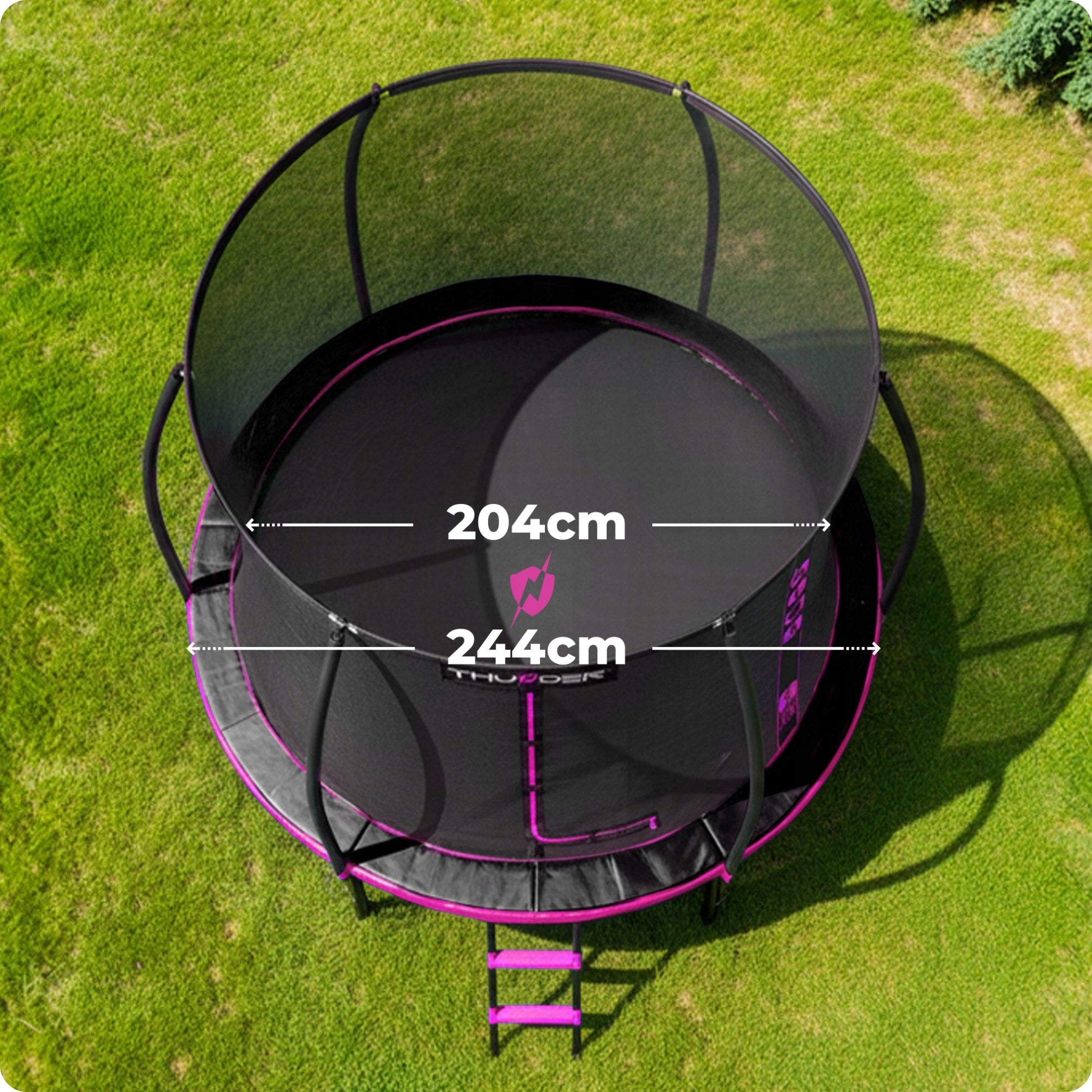 Garden Trampoline 8ft 244CM resilient mat easy assembly fun Thunder Manufacturer code INSIDE-ULTRA-8FT-PINK