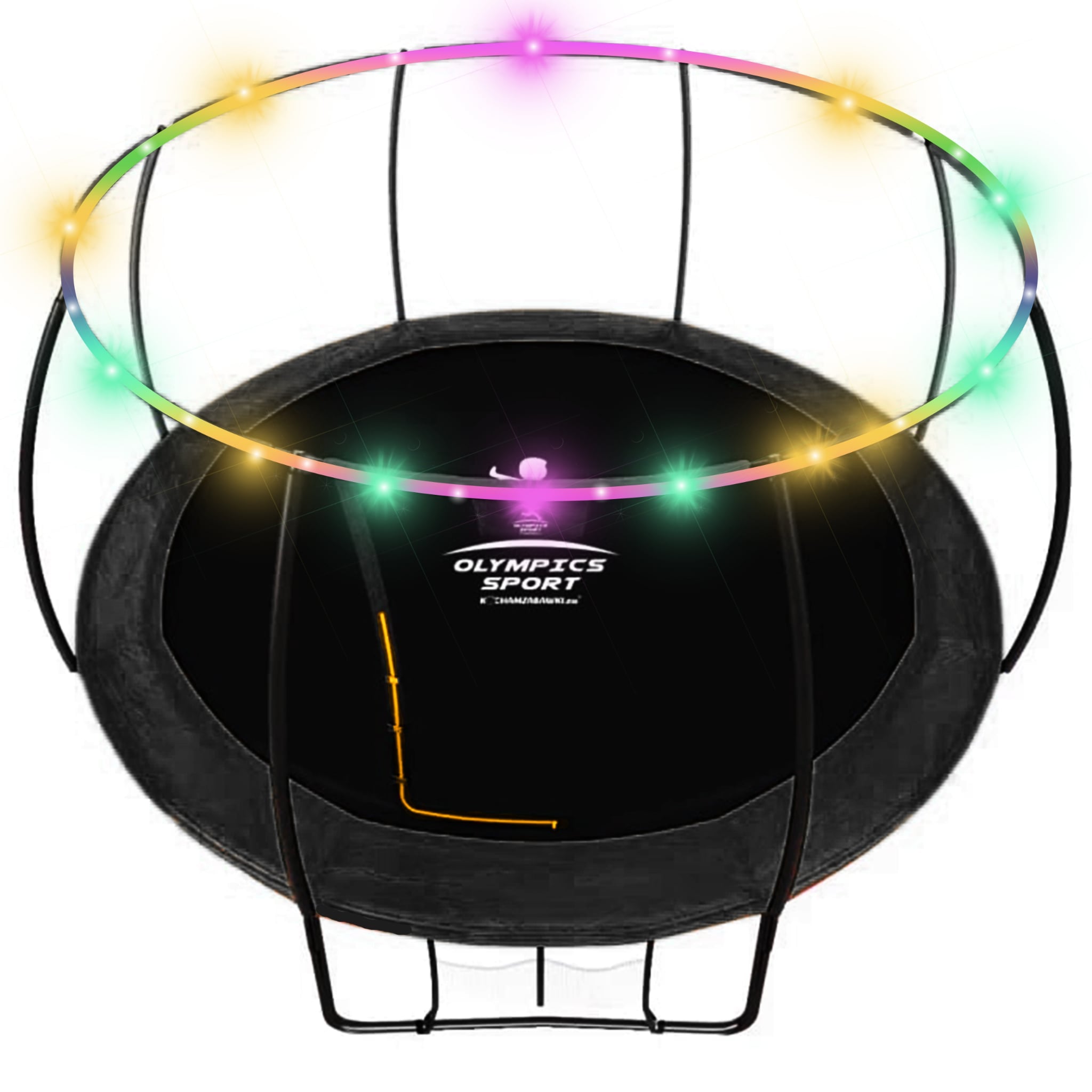 Garden Trampoline LED 12FT 366 cm 180kg Olympics Sport with Mesh Basket Packaging status original