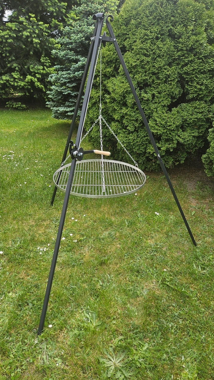 Garden Tripod Grill 185 cm Stainless Steel Grate Adjustable Reel EAN (GTIN) 5906112207076