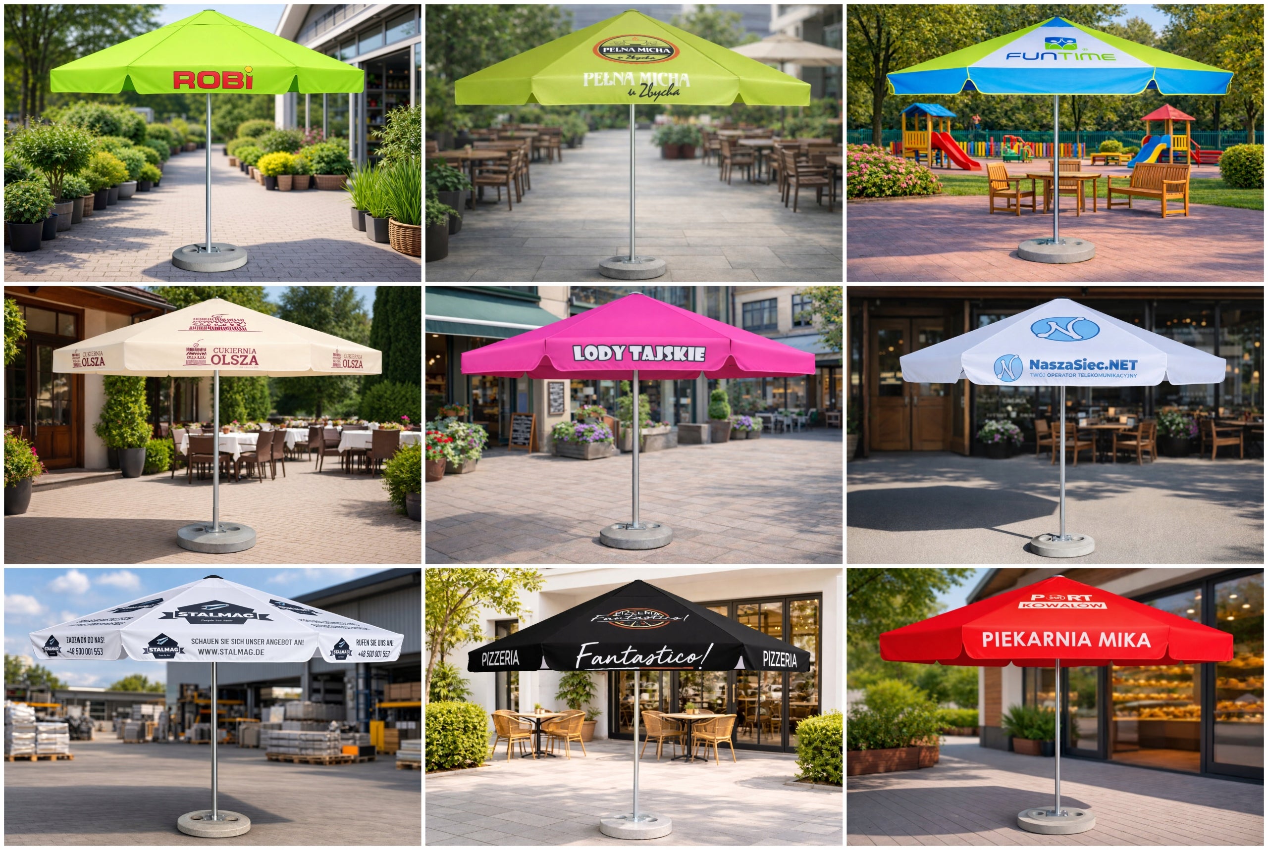 Garden UMBRELLA 3,5m LARGE 350cm FOLDING beer bar Polish 26KG Kind classic