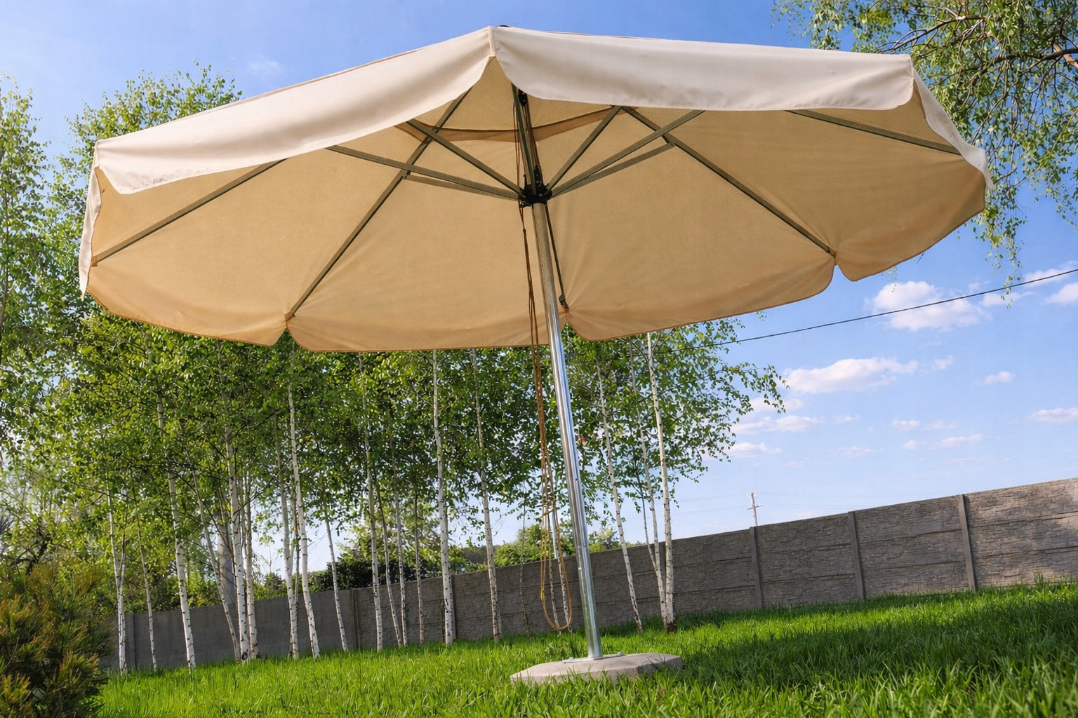 Garden UMBRELLA 4,5m LARGE 450cm FOLDING beer bar Polish PRODUCT 30KG Manufacturer no brand