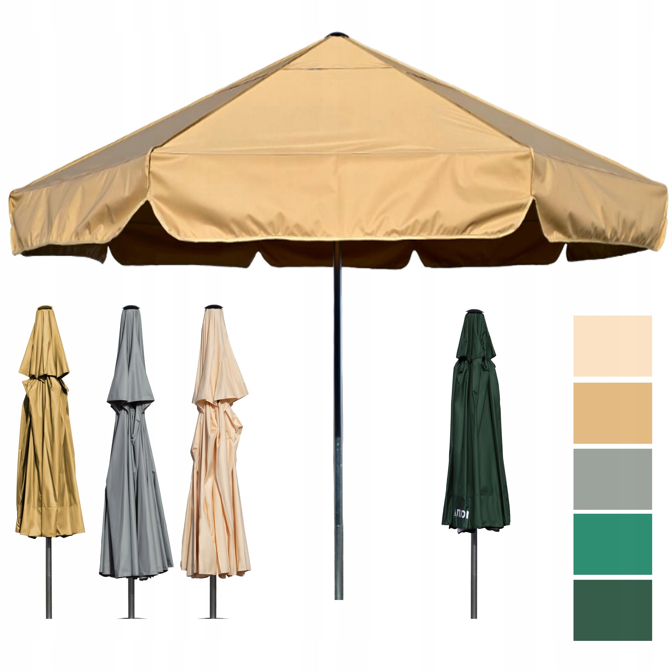 Garden UMBRELLA 4,5m LARGE 450cm Polish bar FOLDING - WITHOUT BASE Manufacturer no brand