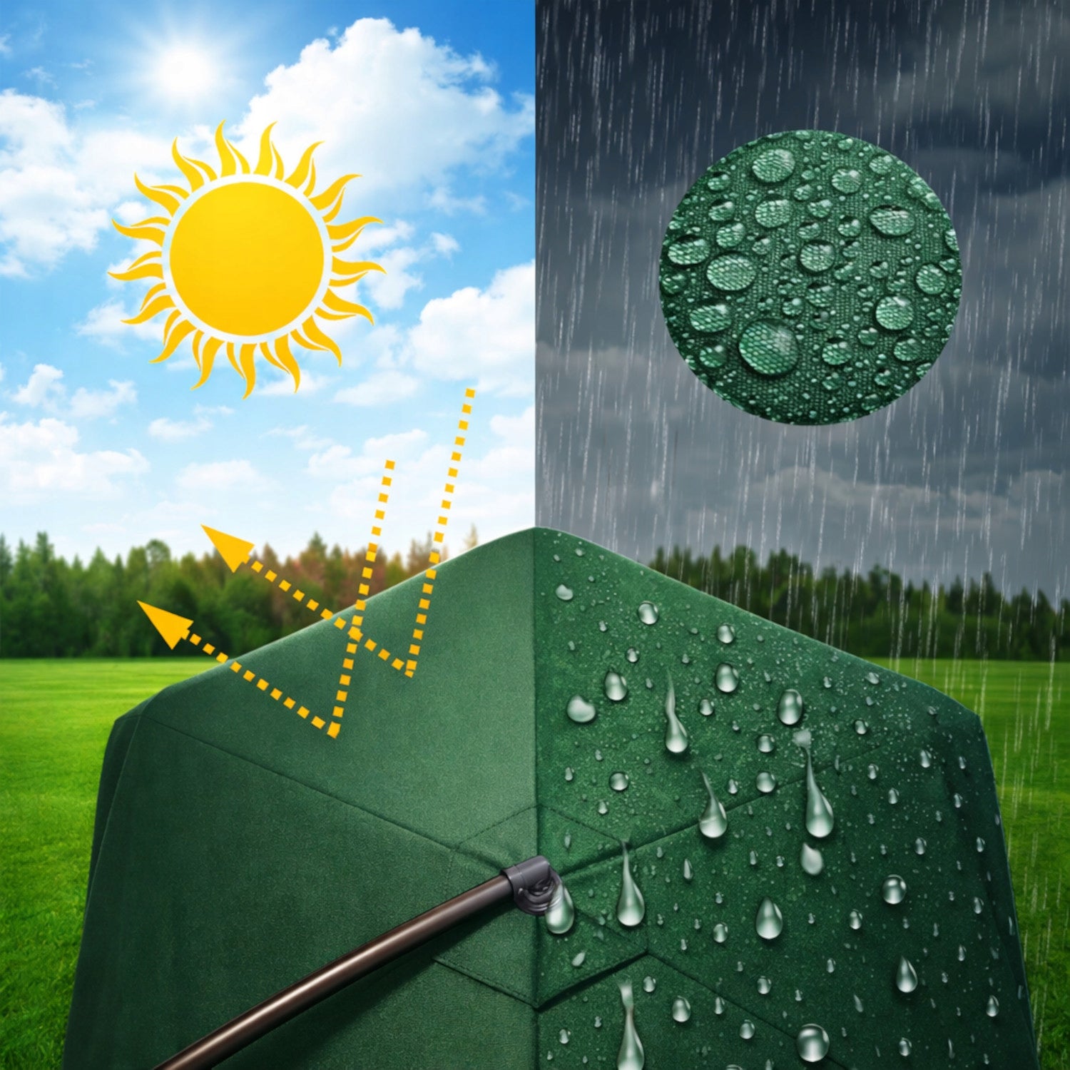 Garden UMBRELLA LARGE FOLDING SOLID WITH BOOM AND FRILL + COVER Manufacturer Masuletto