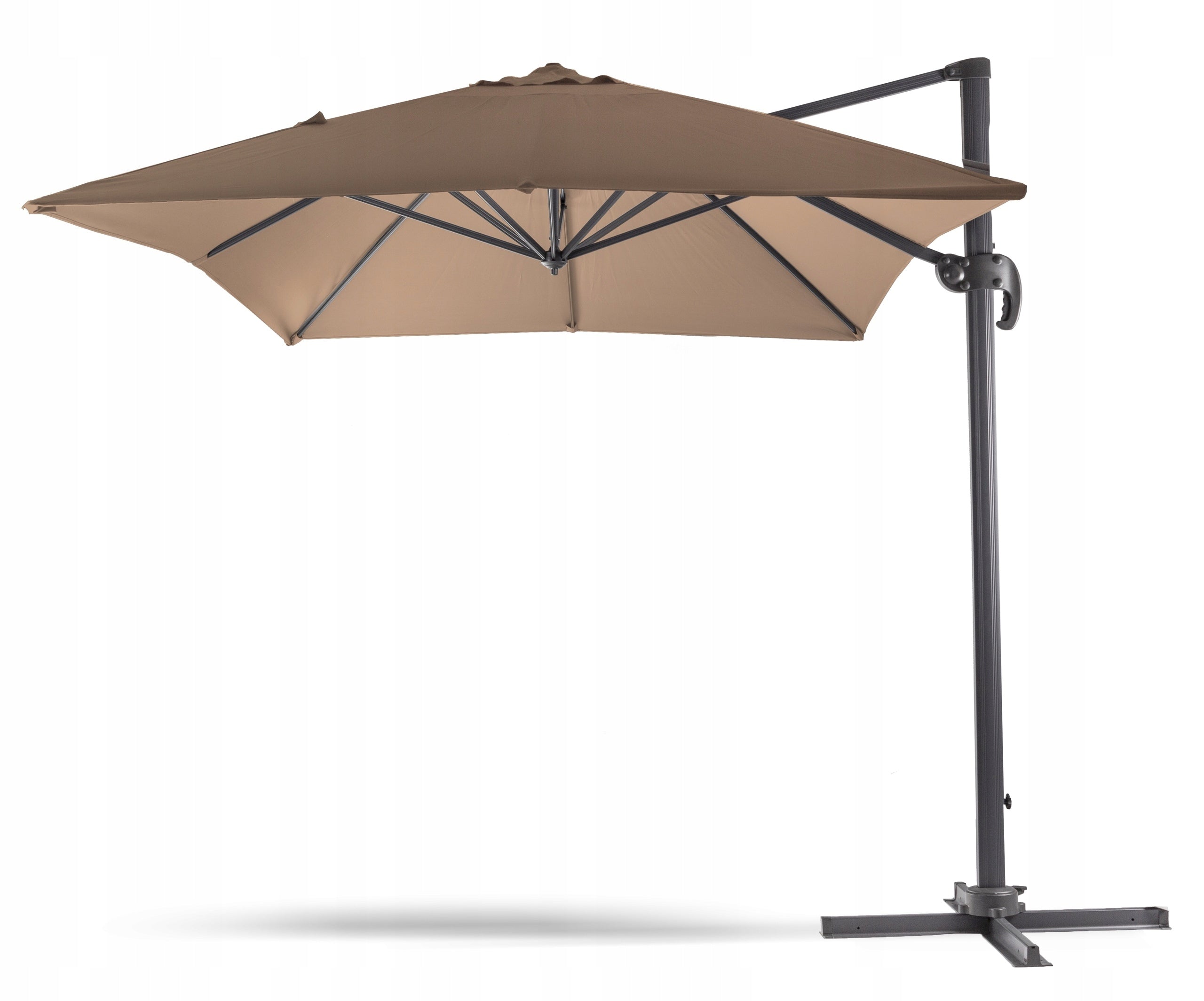 Garden Umbrella 296x296 cm Attracite/Brown Large Folding Adjustable Color multicolor