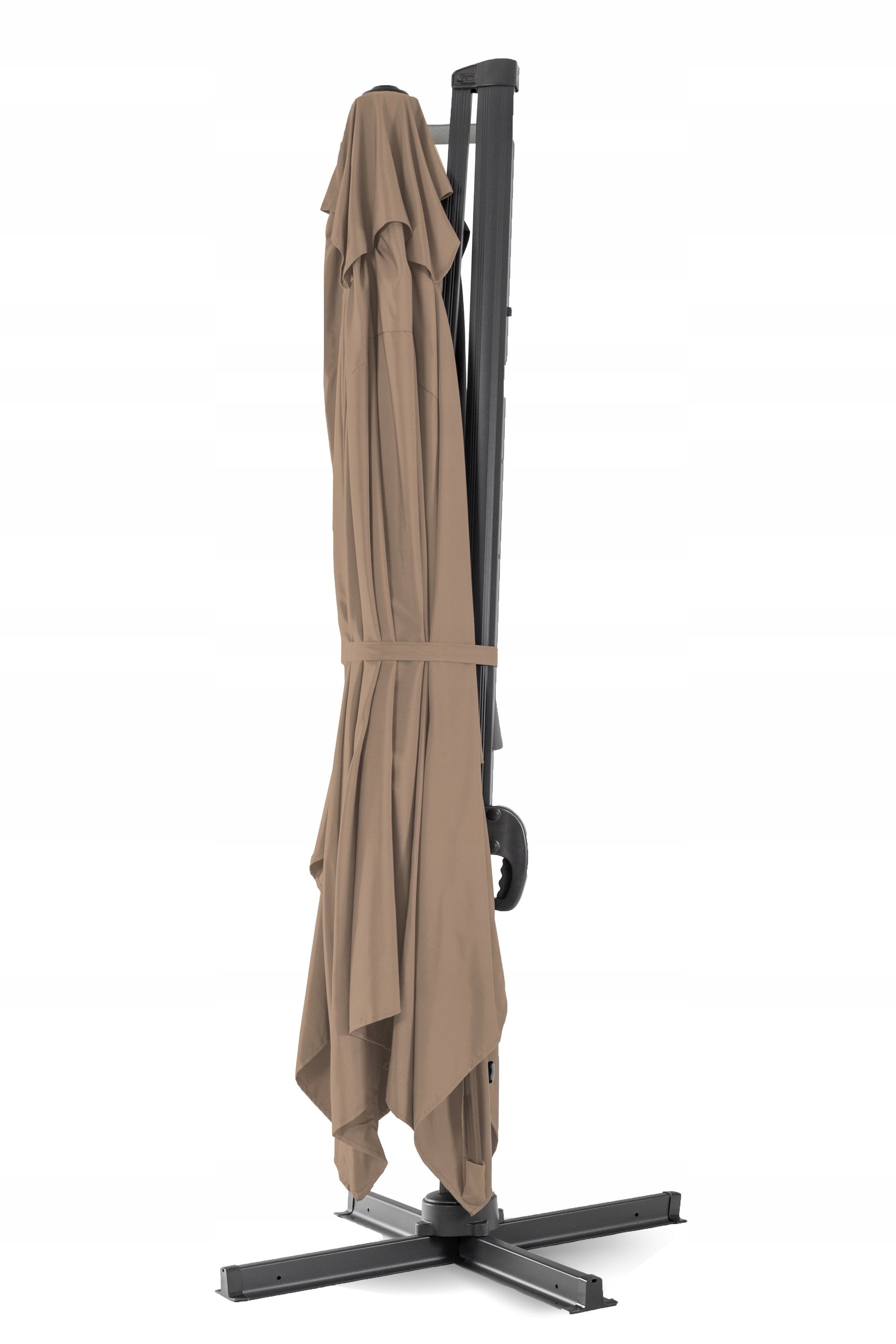 Garden Umbrella 296x296 cm Attracite/Brown Large Folding Adjustable Manufacturer Corciano