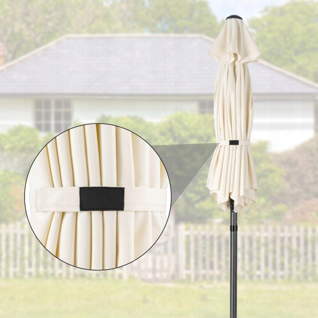 Garden Umbrella Balcony Folding Adjustable 200cm UV For Terrace Beige Product weight with unit packaging 3.86 kg