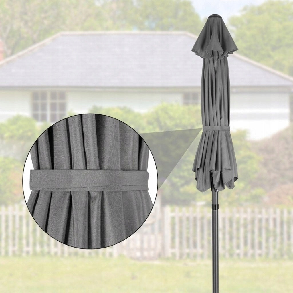 Garden Umbrella Balcony Folding Broken 200cm UV Grey Folding Large Color gray