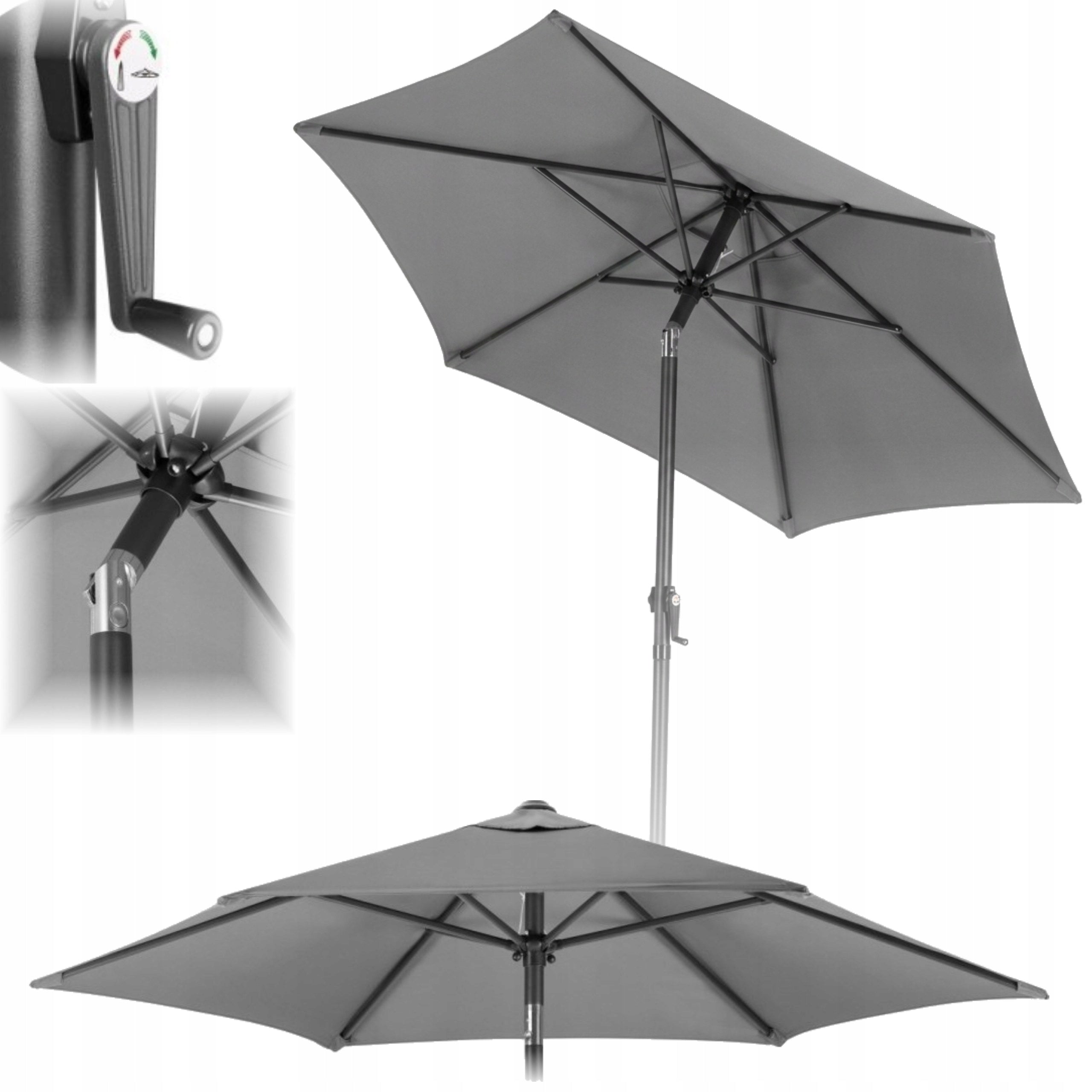 Garden Umbrella Balcony Folding Broken 200cm UV Grey Folding Large Manufacturer code 200cm UV Balkonowy Szary Rozkładany Do Ogrodu