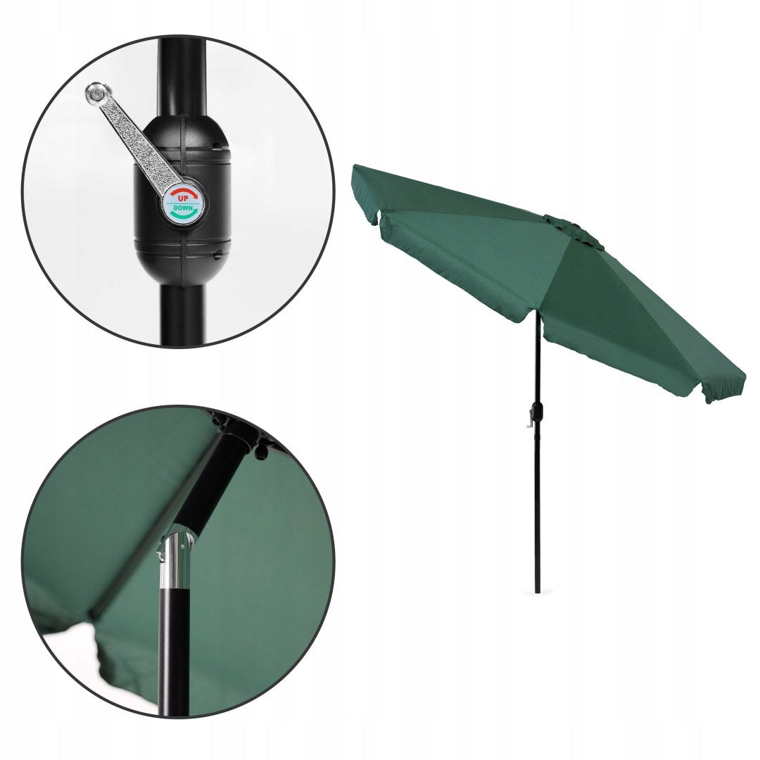 Garden Umbrella Large 3 M Slant Broken With Crank Green Terrace Garden Color green