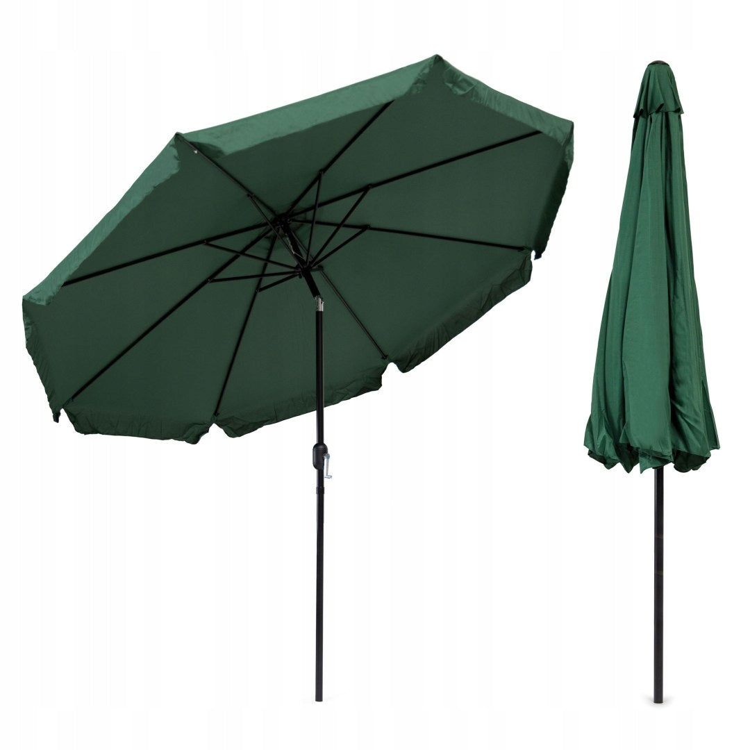 Garden Umbrella Large 3 M Slant Broken With Crank Green Terrace Garden