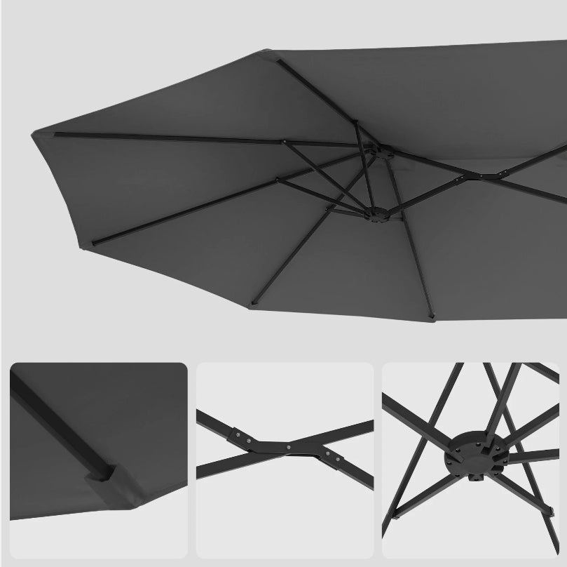 Garden Umbrella Large 400x200 CM Double Folding XXL UV50+ Grey Manufacturer code SDU9004-DGY