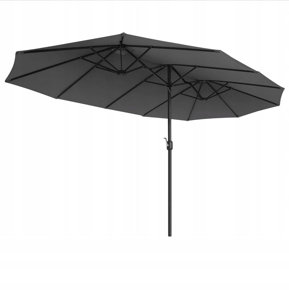 Garden Umbrella Large 400x200 CM Double Folding XXL UV50+ Grey Packaging status original