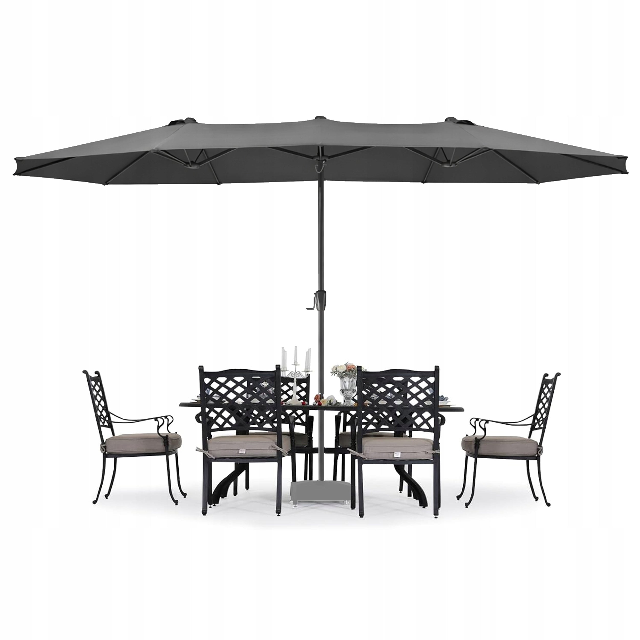 Garden Umbrella Large 445x264 CM Double Folding XXL UV80+ Cover