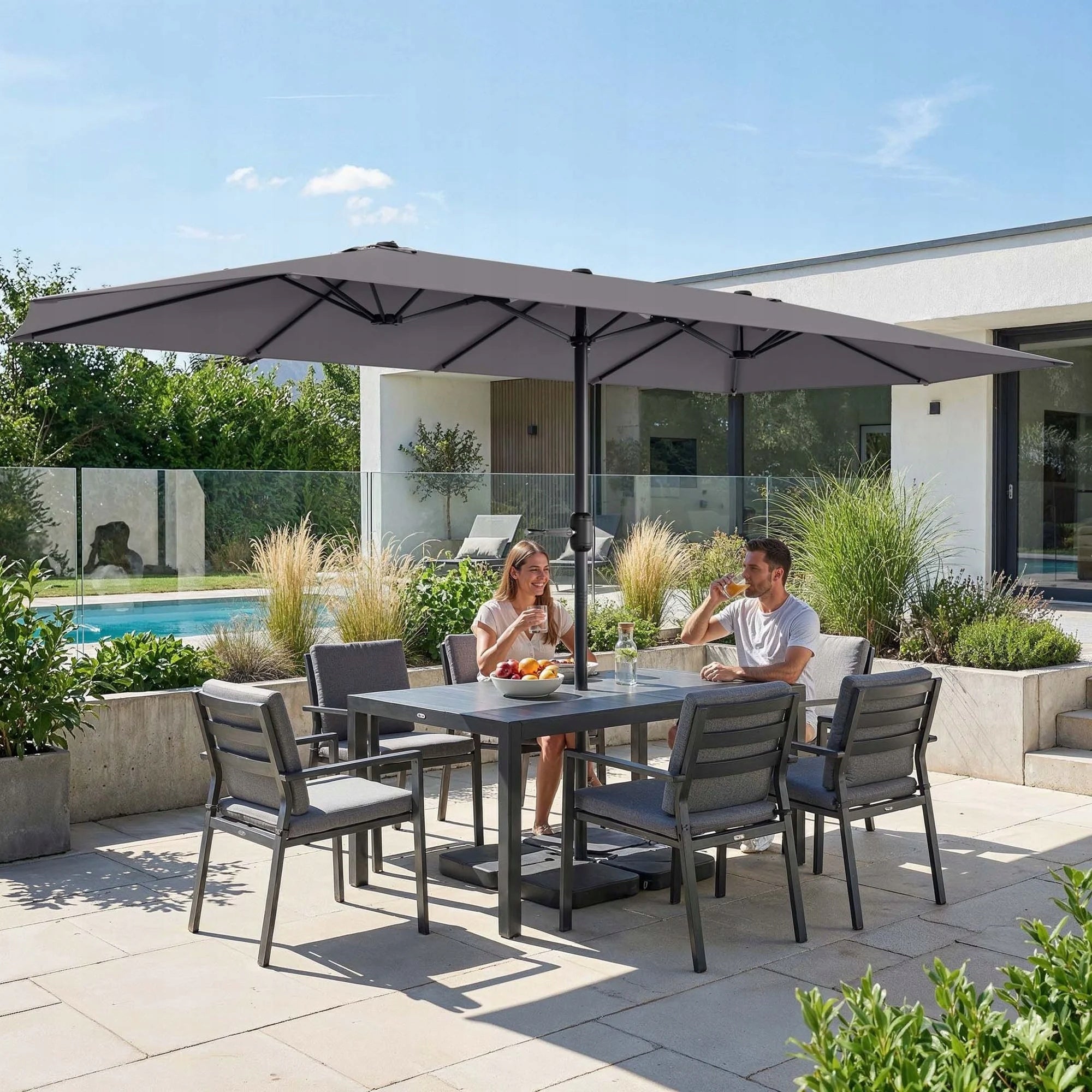 Garden Umbrella Large 450x265x240 cm Folding UV50+ Cover Diameter/width 450 cm