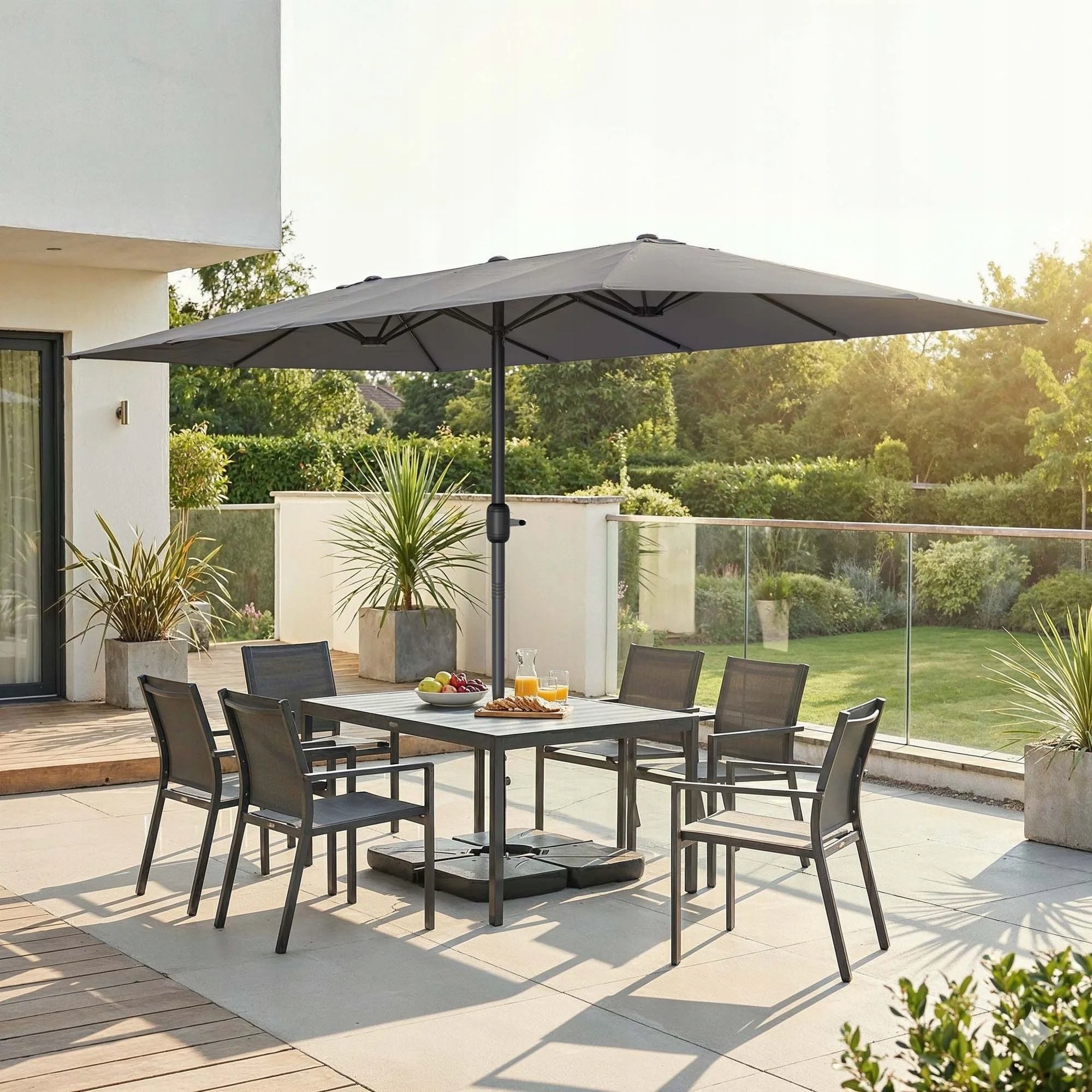 Garden Umbrella Large 450x265x240 cm Folding UV50+ Cover Packaging status original