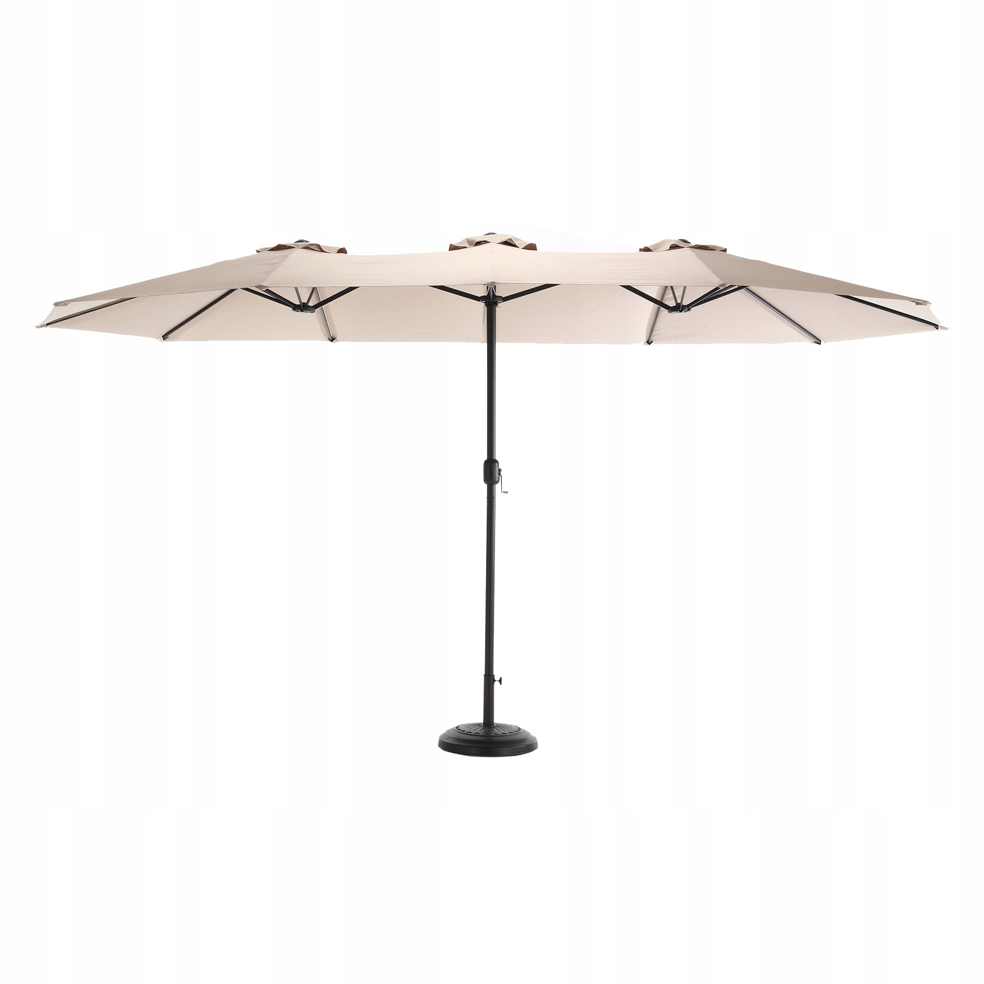 Garden Umbrella Large 450x267x255cm Folding Double xxl khaki with crank Color beige
