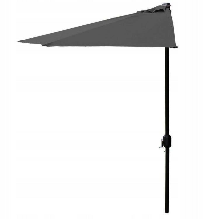 Garden Umbrella Semi-Umbrella Wall Mounted 270cm Grey Terrace Balcony Garden Grey Color gray