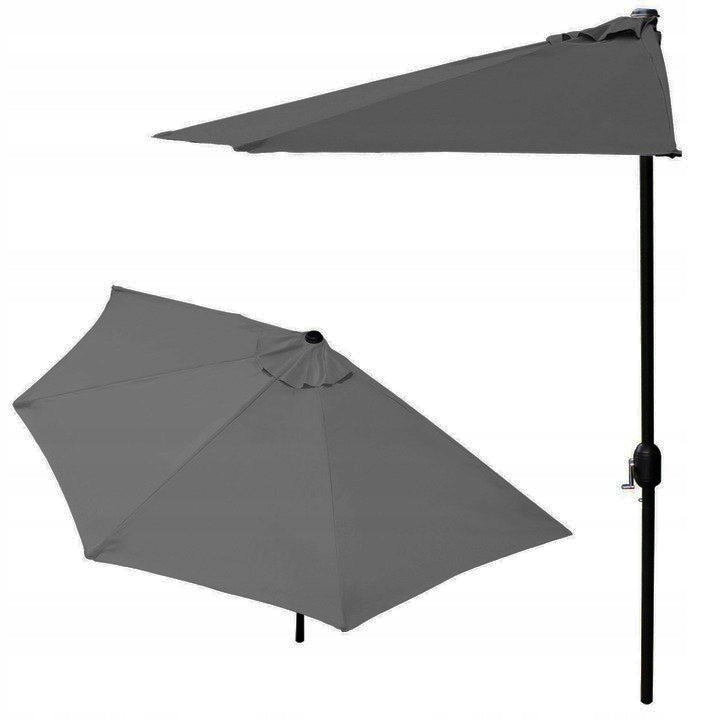 Garden Umbrella Semi-Umbrella Wall Mounted 270cm Grey Terrace Balcony Garden Grey Manufacturer code Rzemiosfera MG-PółParasol-Ogrod-Szar-10-0805