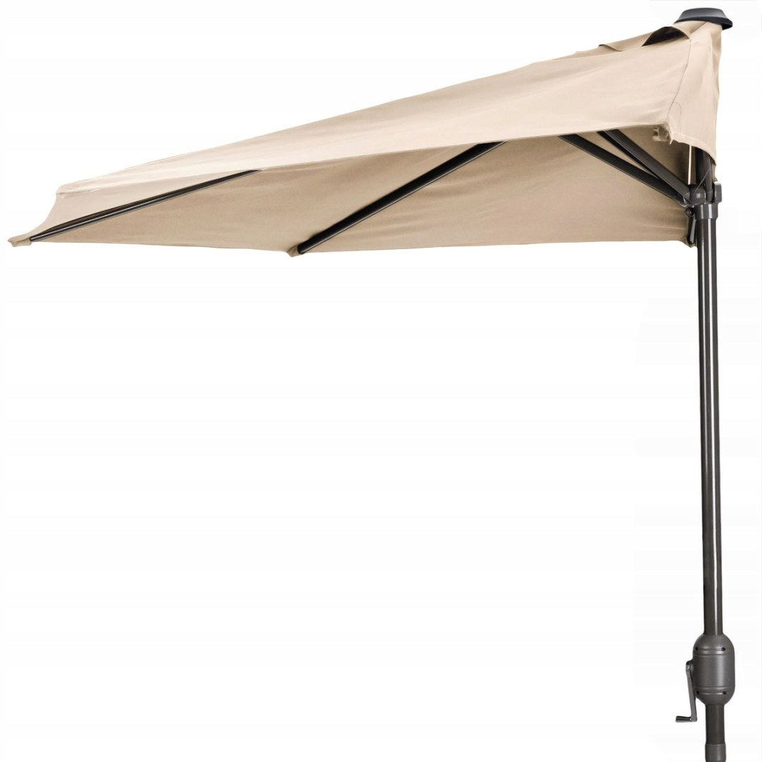 Garden Umbrella Wall Semi-Round Balcony Terrace Crank 270 cm Beige Manufacturer no brand