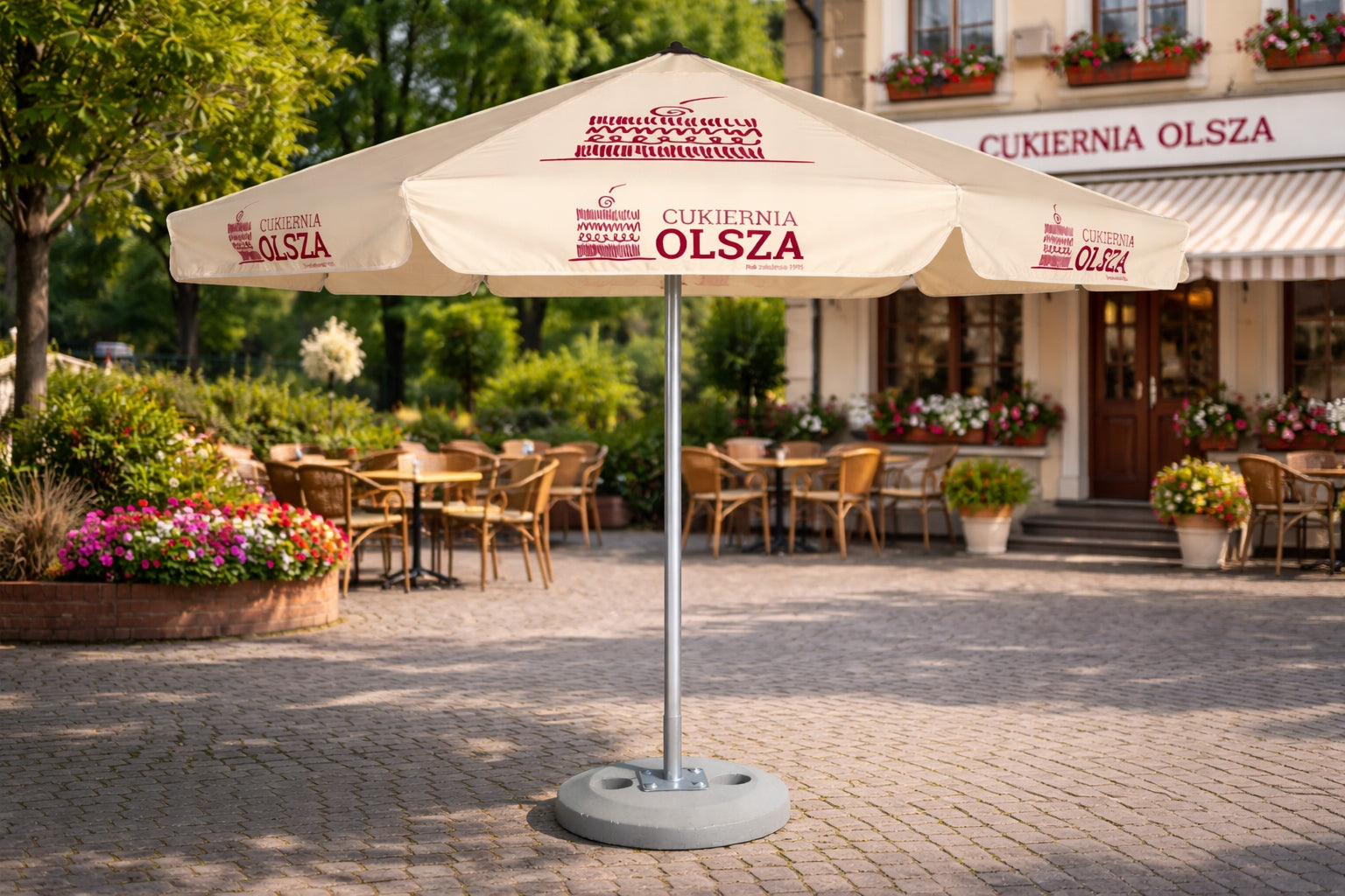 Garden Umbrella with Print Gastronomic Advertising Restaurant LOGO Manufacturer code 3465611995551