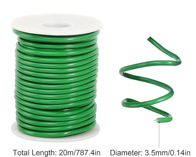 Garden Wire for Plant Braided Soft 3,5 mm x 20 m Green Color Brand no brand
