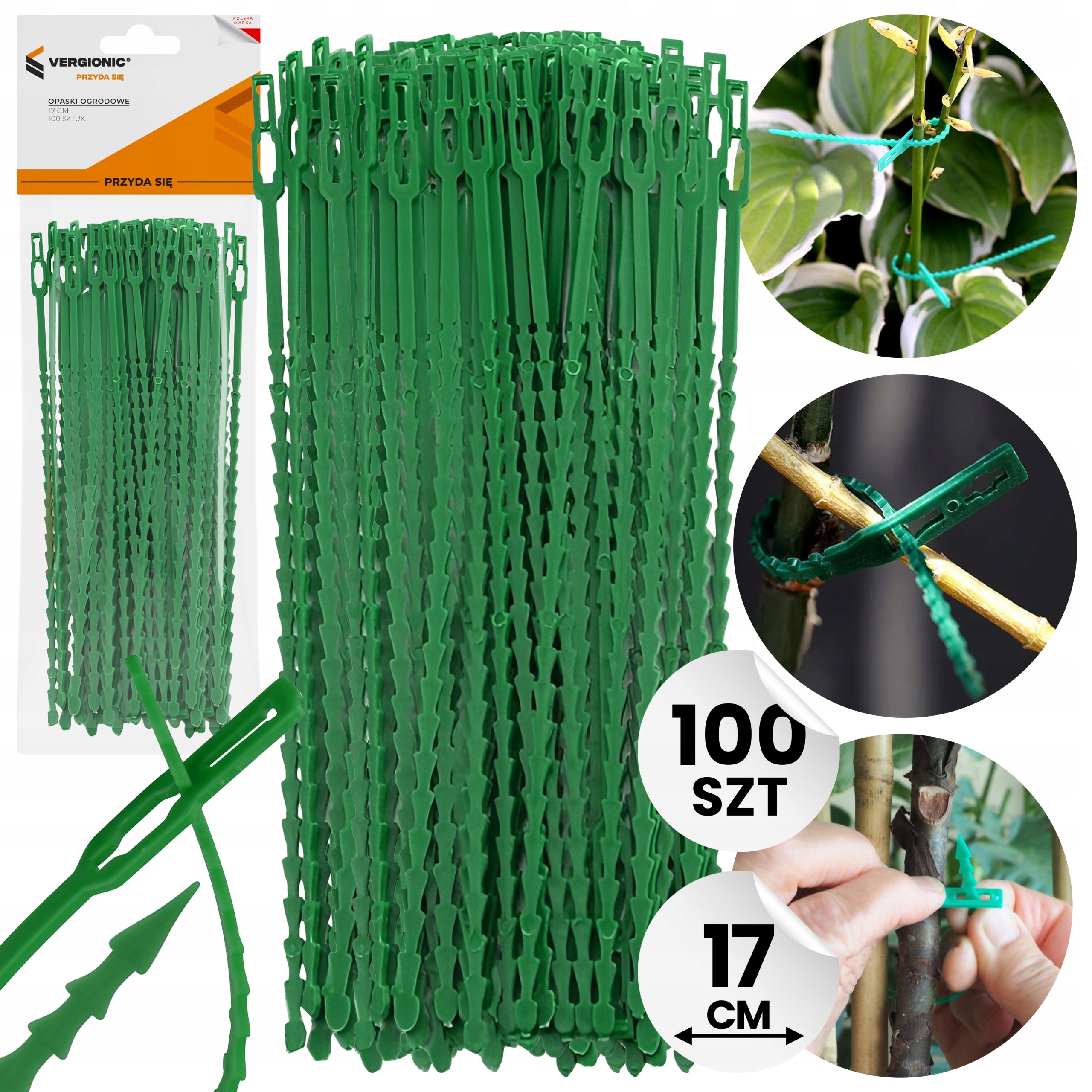 Garden bands 17 cm 7x 100pcs for ligating tomato bushe plants Packaging status original