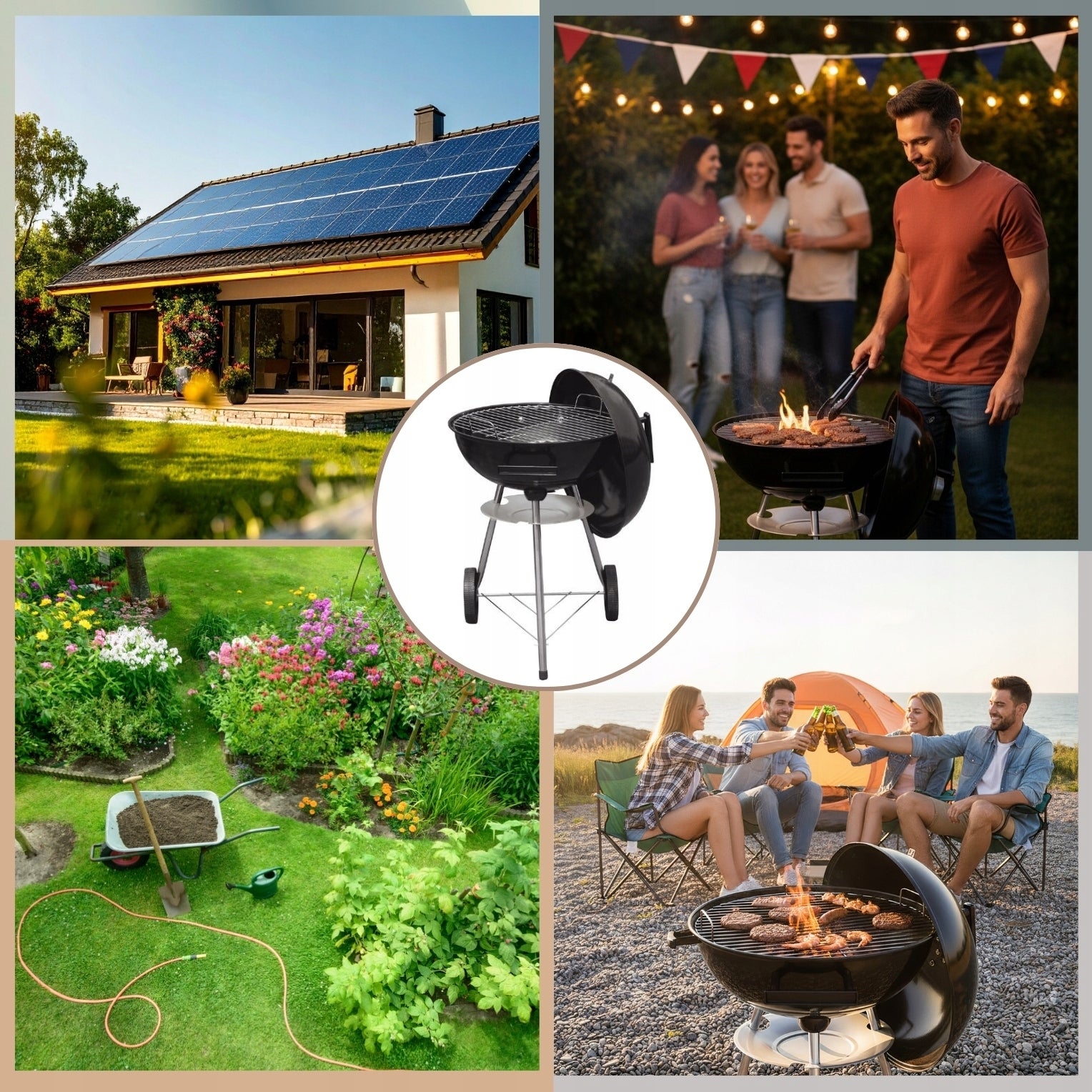 Garden charcoal grill KINGHOFF KH-2033 with Cover 41 cm on Wheels Grate Manufacturer KING Hoff KING Hoff