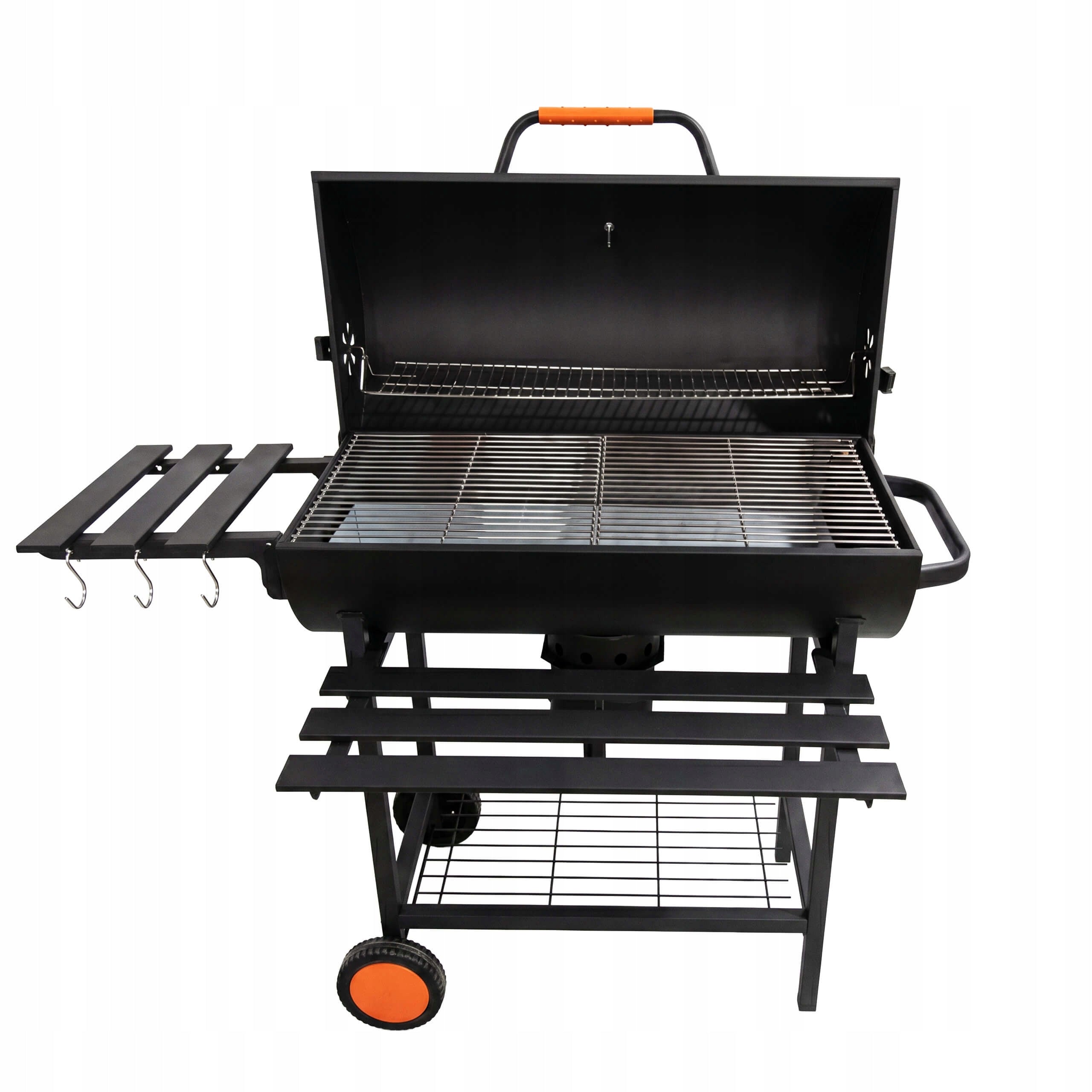 Garden charcoal grill with lid 2 grates ashtray thermometer steel 2 shelves Manufacturer EUROHIT Garden