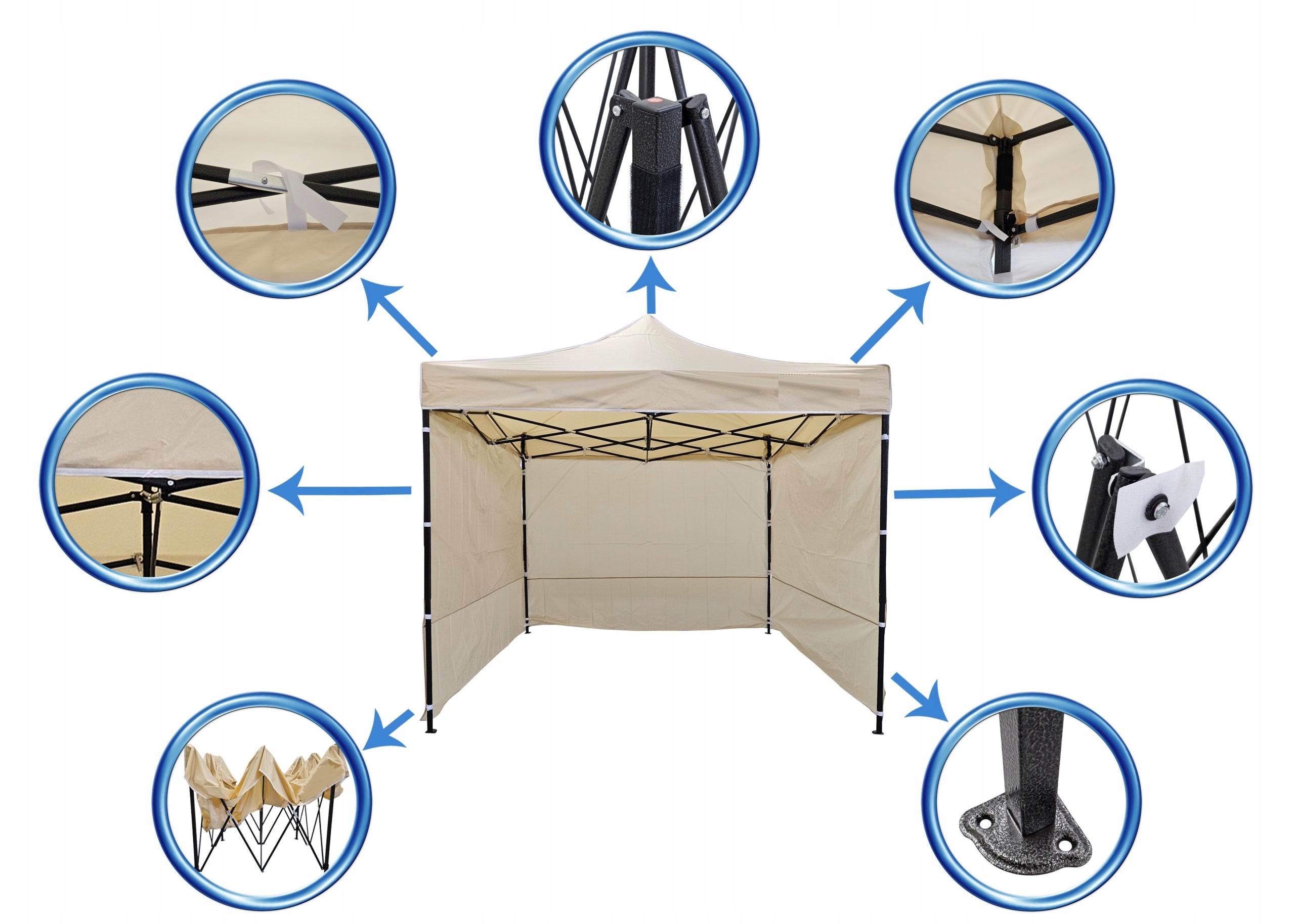 Garden commercial scissor tent NAMAXA ECO LINE 2x2 + 3 walls Manufacturer code NE-2X2-NEK