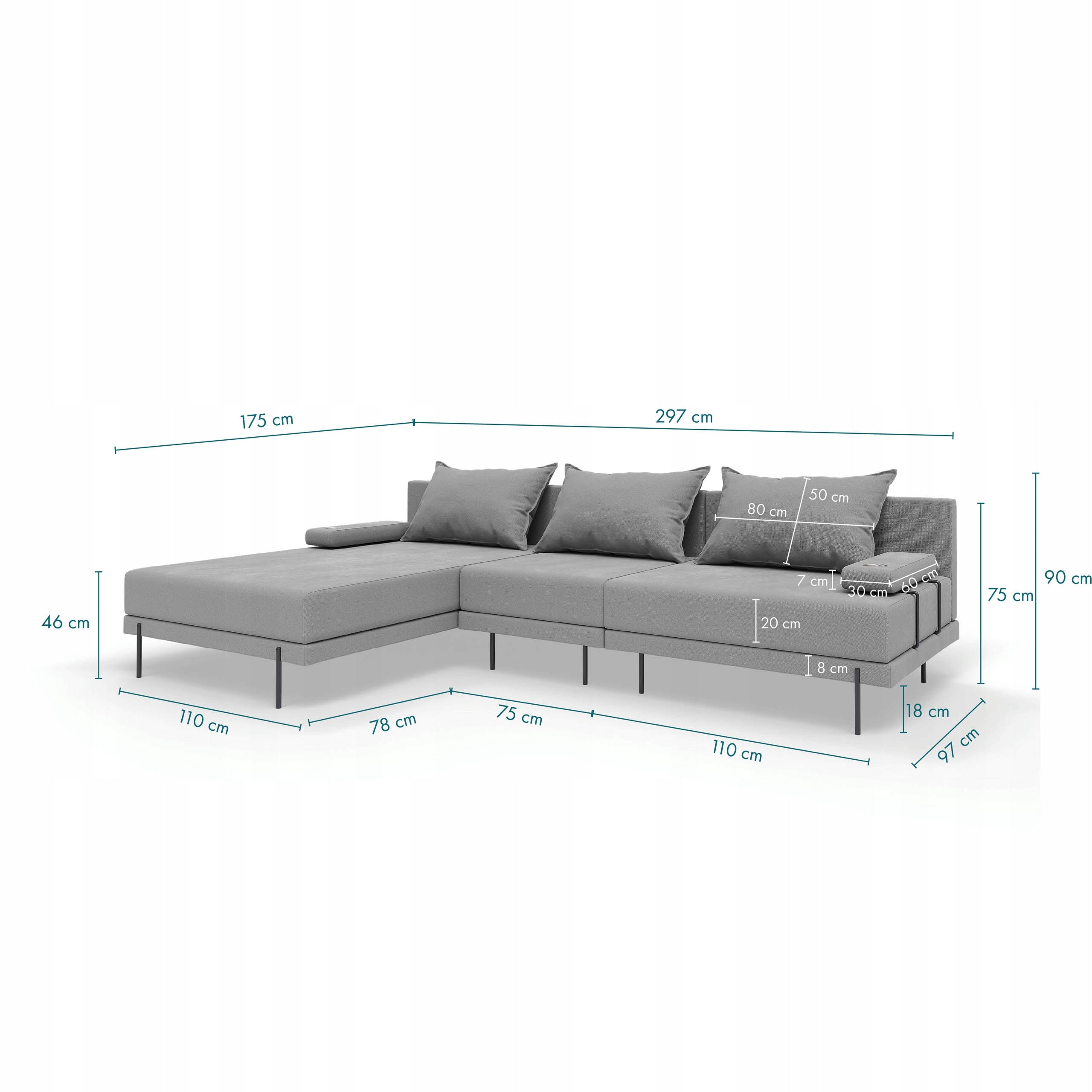 Garden corner sofa Bahama S Beige 297x 175 cm Seating set Left Manufacturer no brand