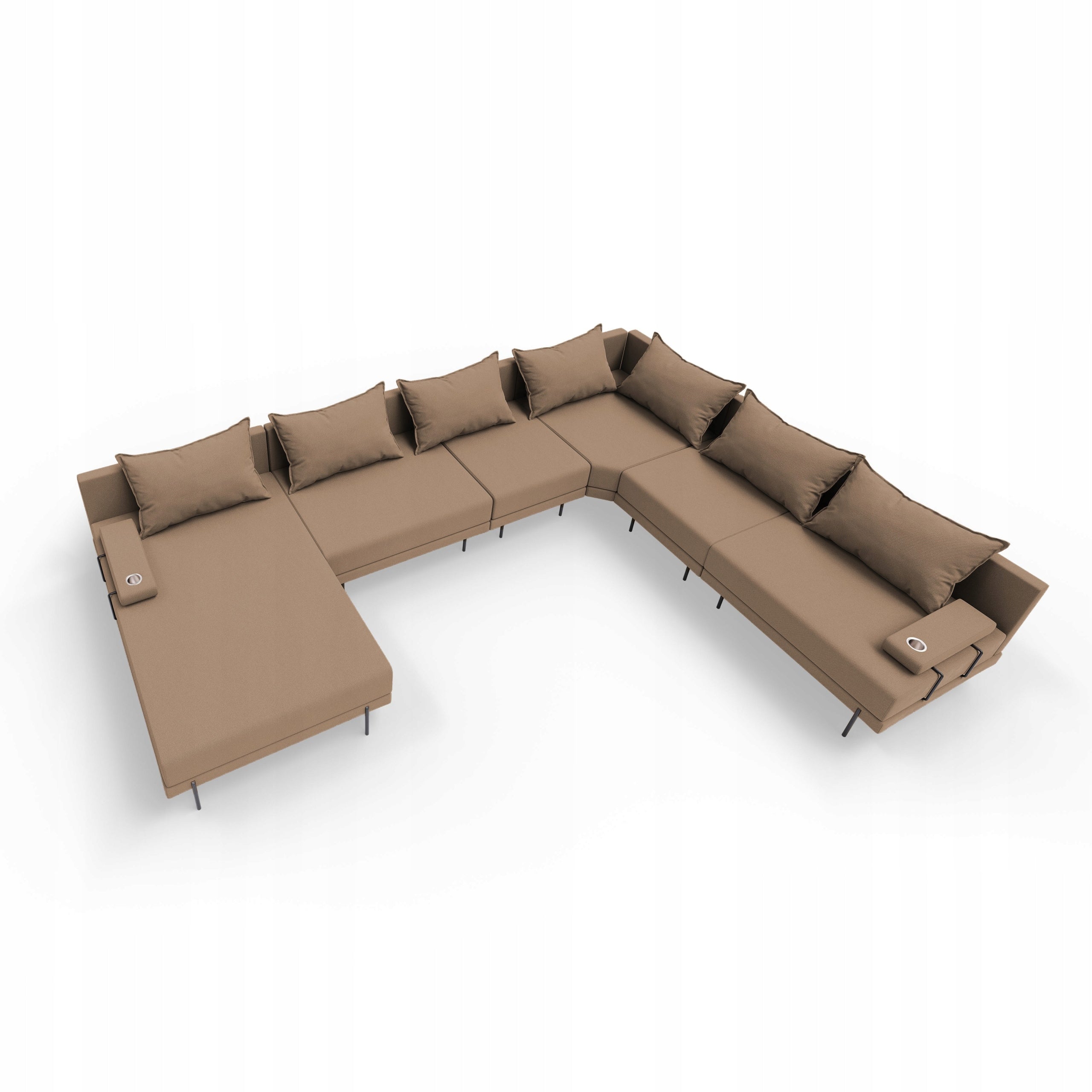 Garden corner sofa Bahama XXL Beige Right U 410 cm Manufacturer no brand