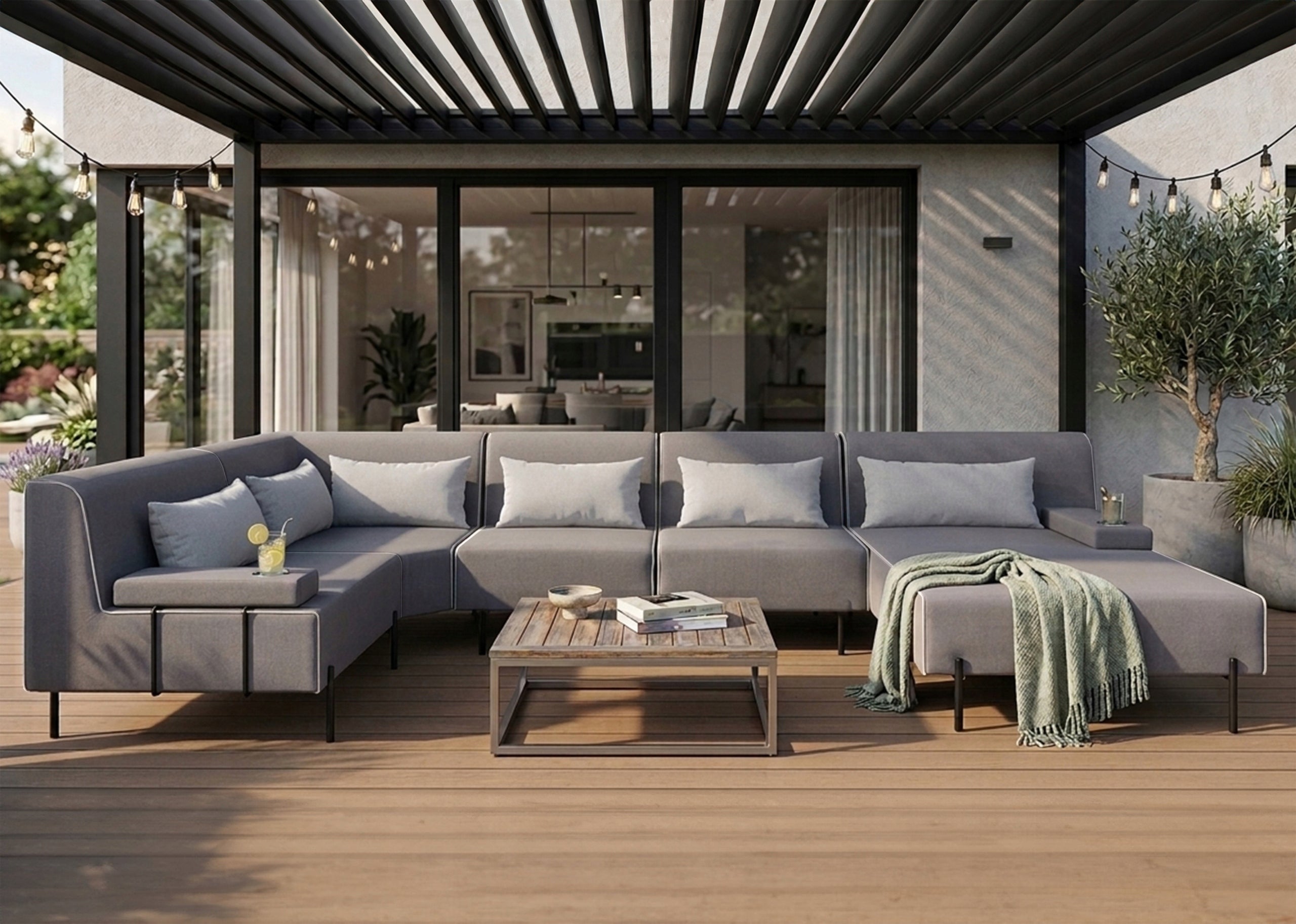 Garden corner sofa Borneo XL - Grey 370x222 cm Set Right Manufacturer code 6299