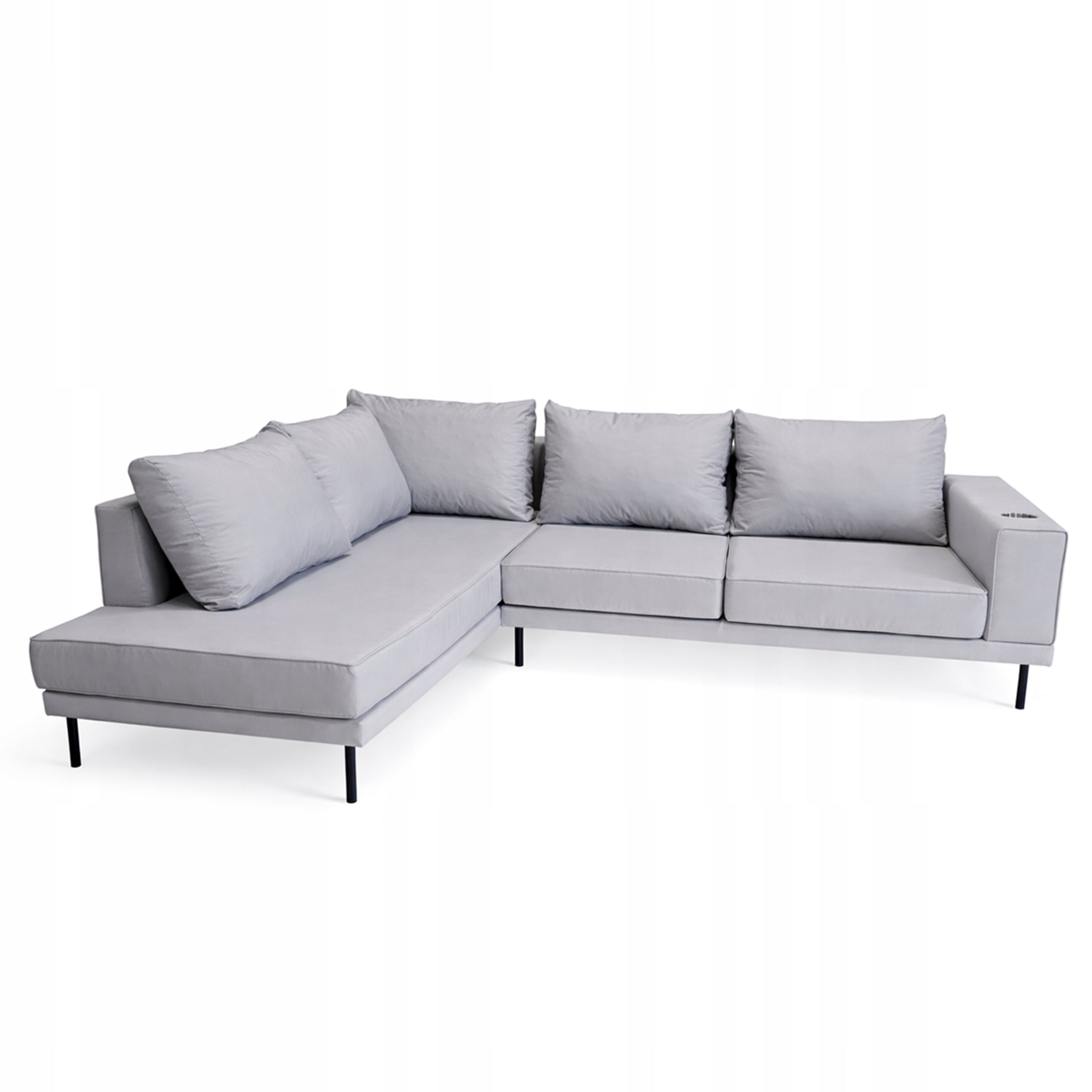 Garden corner sofa VOLARO 268x202 cm Seating set LEFT - GREY Main material wood